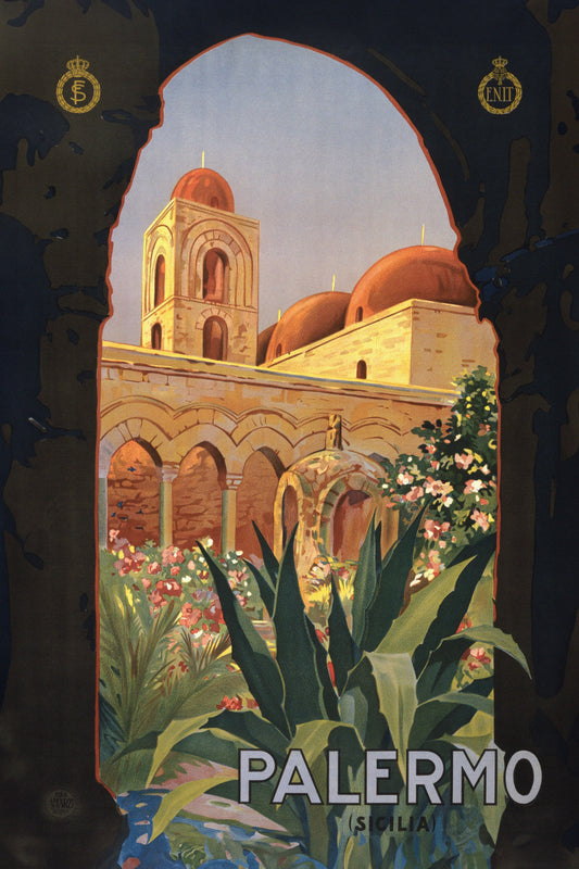 Moorish Marvels: The Vintage Palermo Italian Travel Poster
