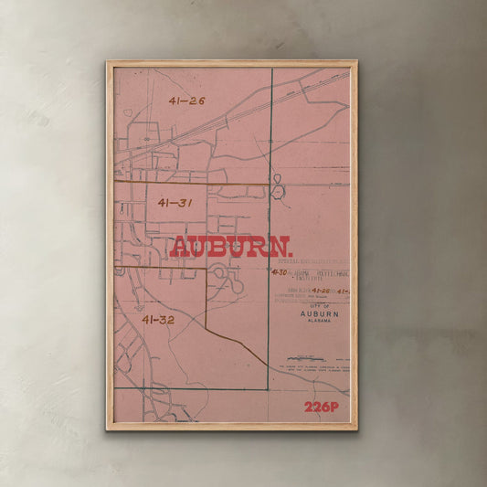 Auburn Map Print II