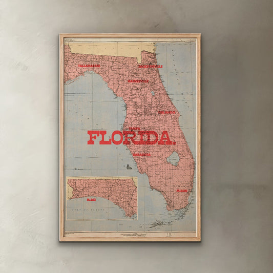 Florida State Map Print