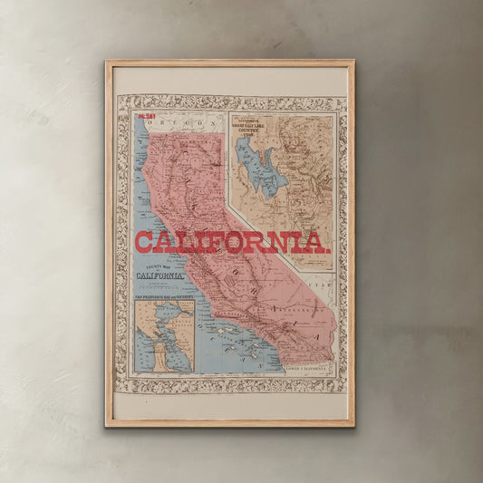 California State Map Print