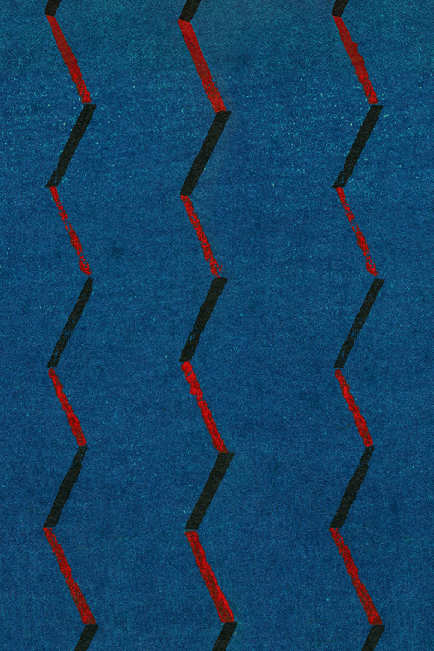 Blue and Red Zigzag Japanese Edo Era Vintage Textile Print – Japanese Wall Art