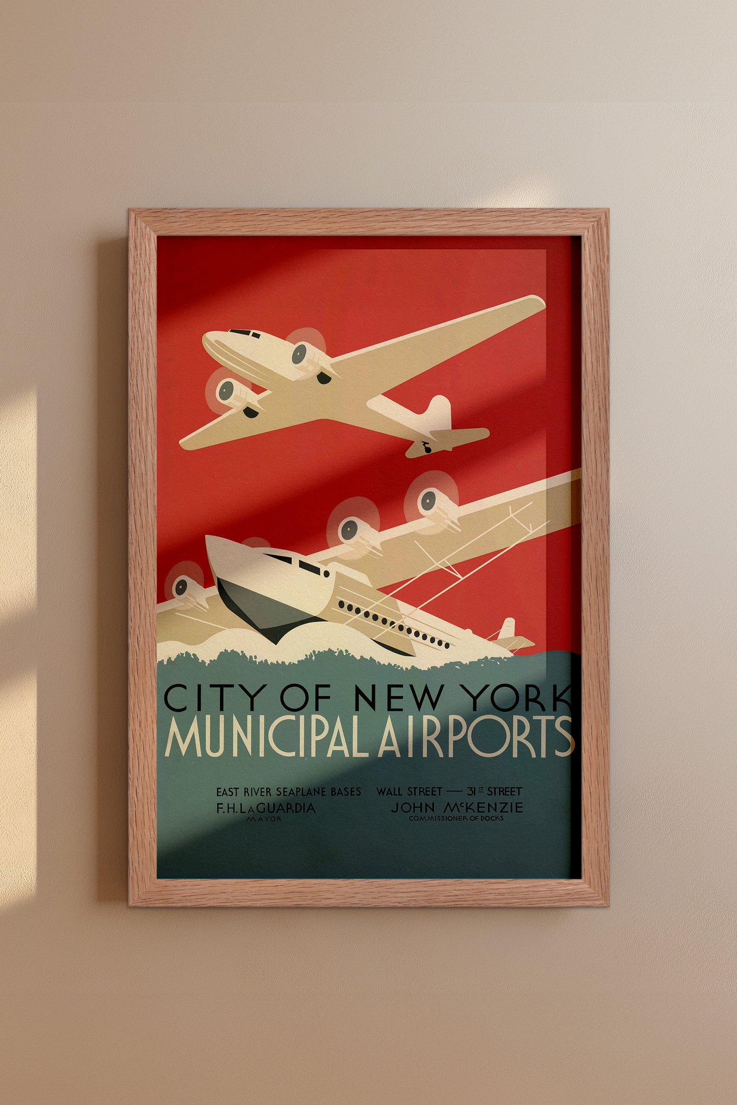 1930s WPA Era Vintage NYC Airport Poster