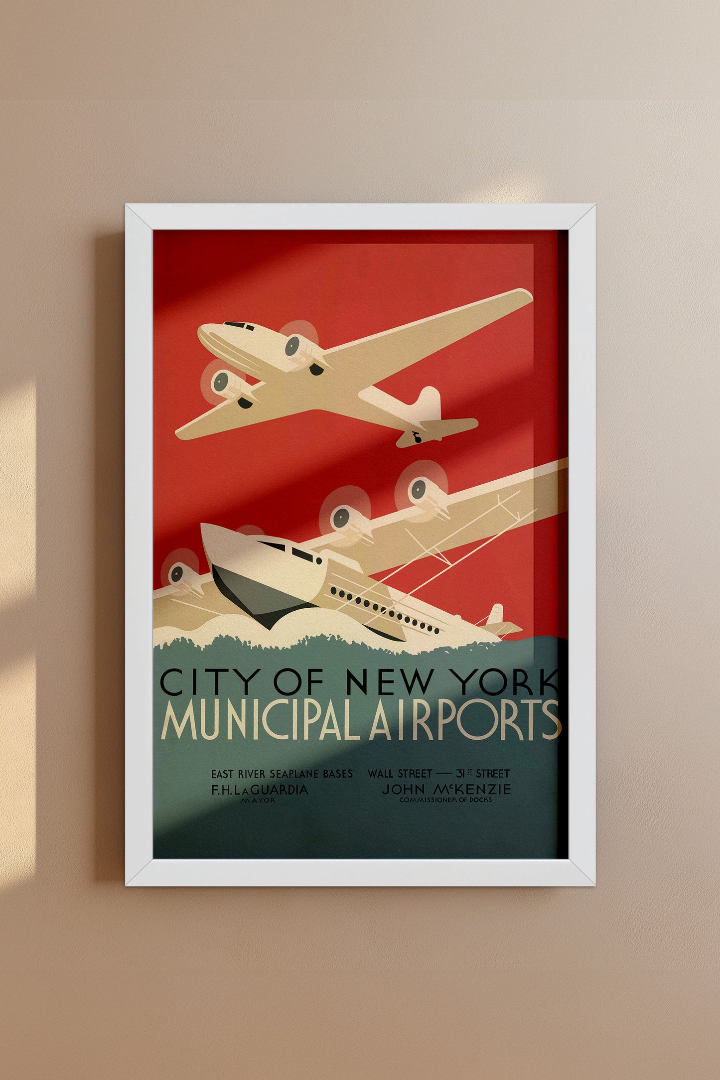 1930s WPA Era Vintage NYC Airport Poster