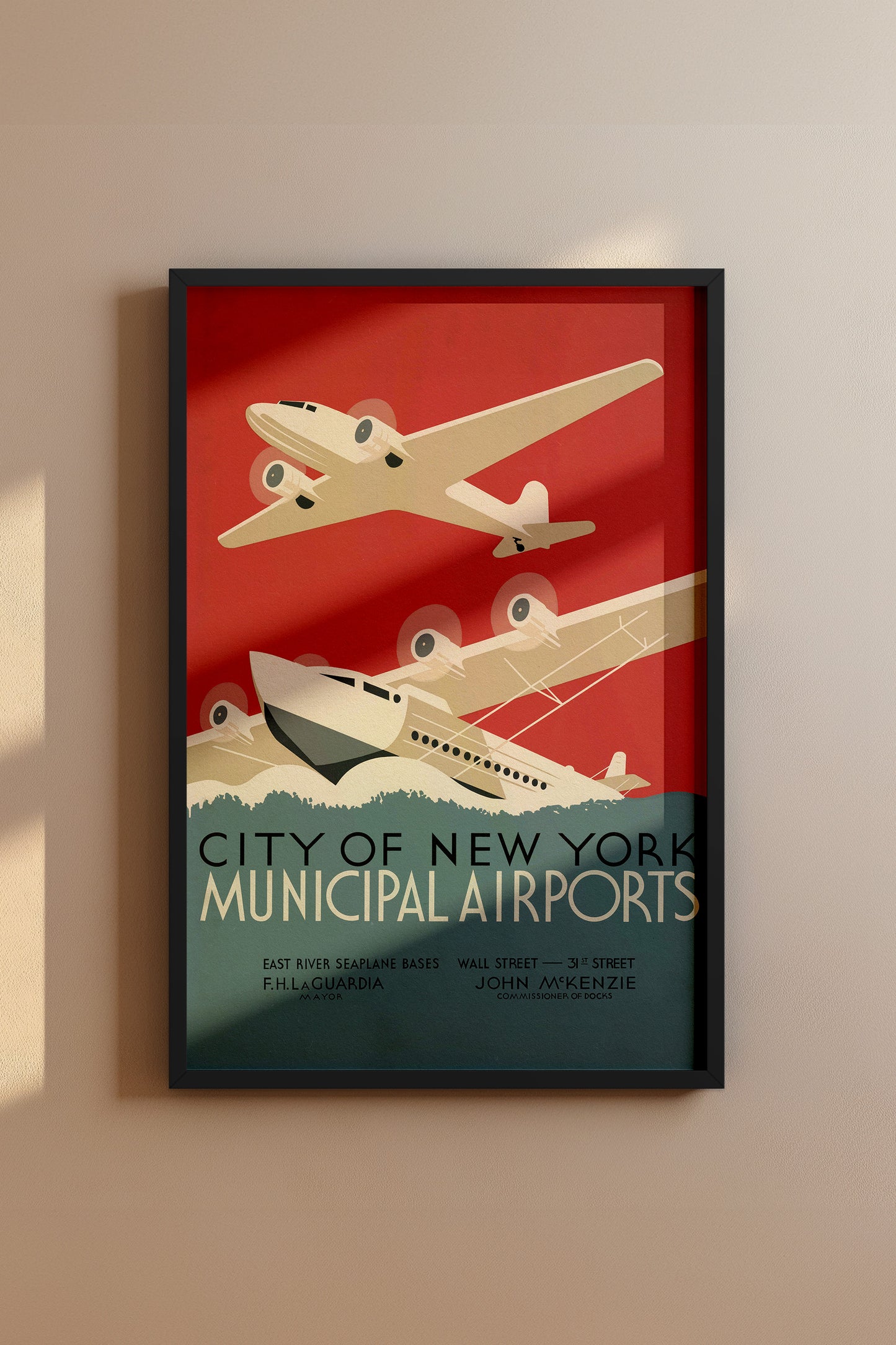 1930s WPA Era Vintage NYC Airport Poster