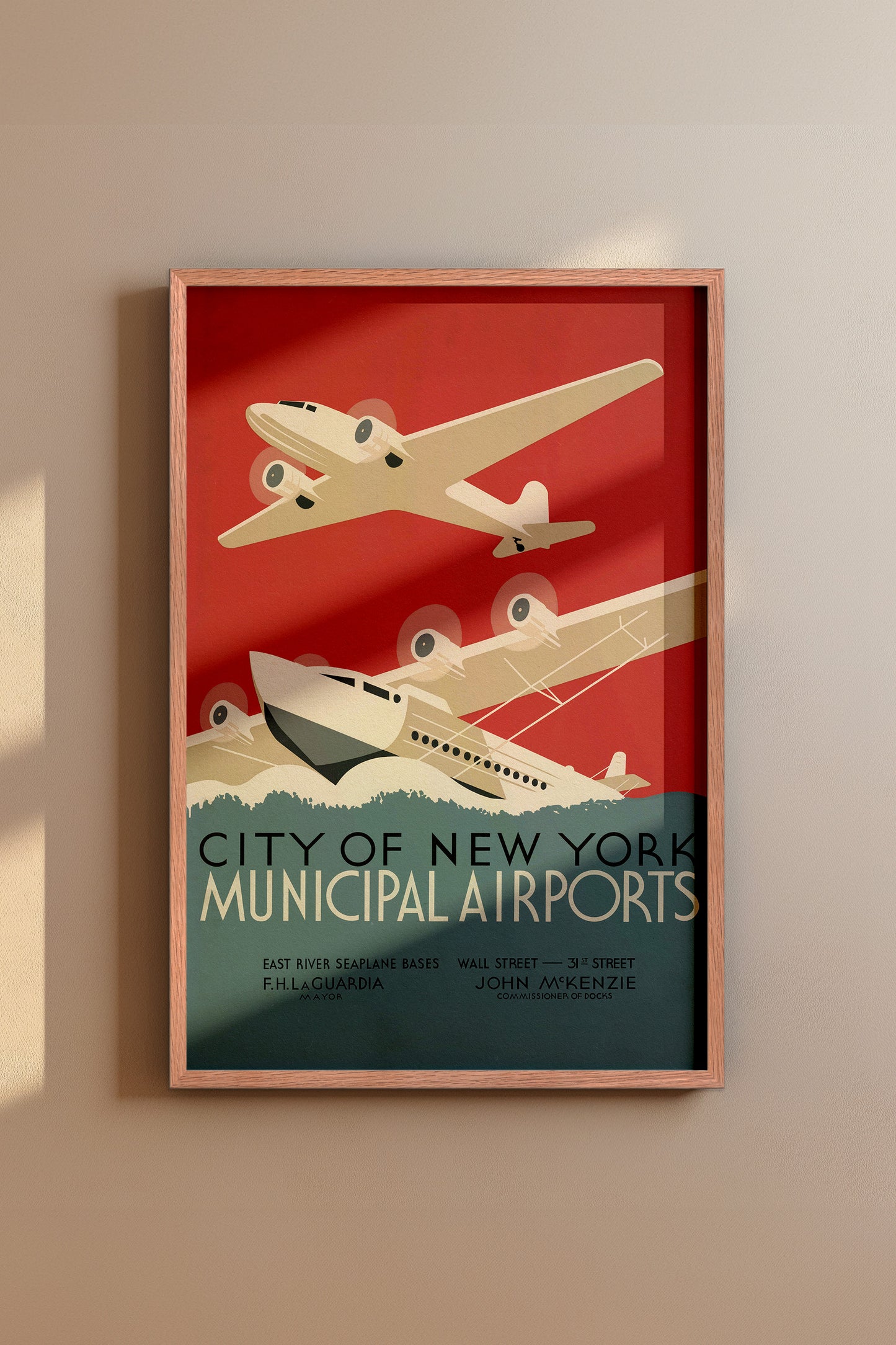 1930s WPA Era Vintage NYC Airport Poster