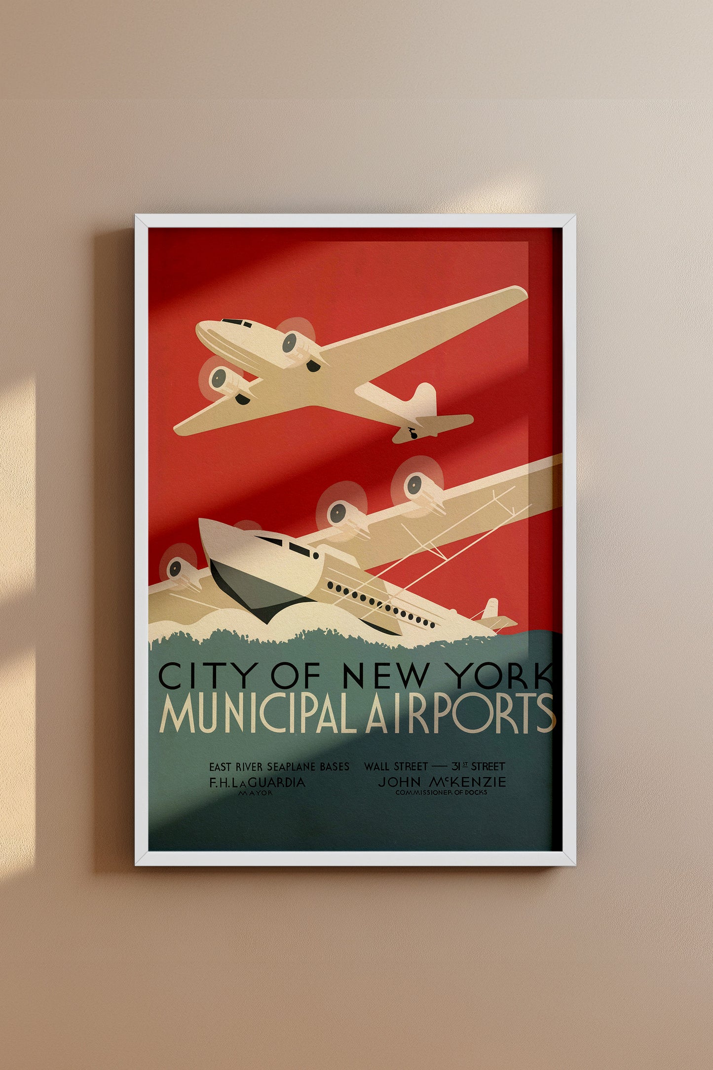 1930s WPA Era Vintage NYC Airport Poster