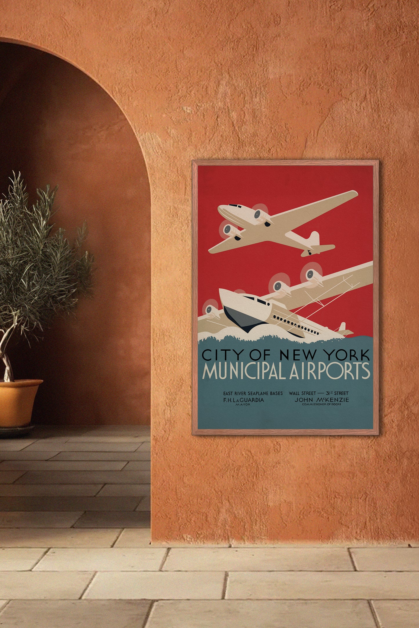 1930s WPA Era Vintage NYC Airport Poster