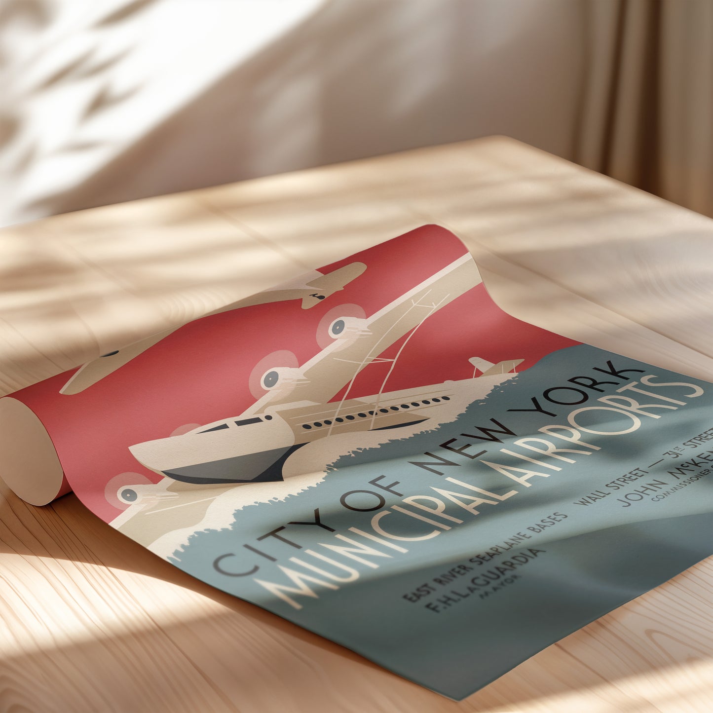 1930s WPA Era Vintage NYC Airport Poster