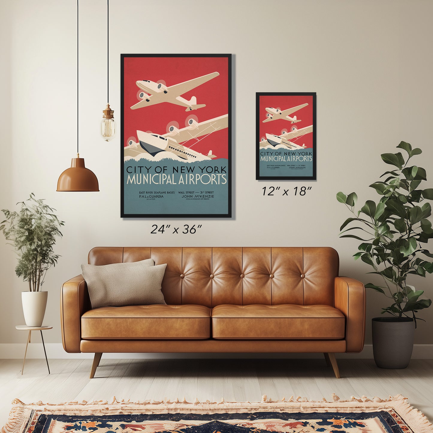 1930s WPA Era Vintage NYC Airport Poster