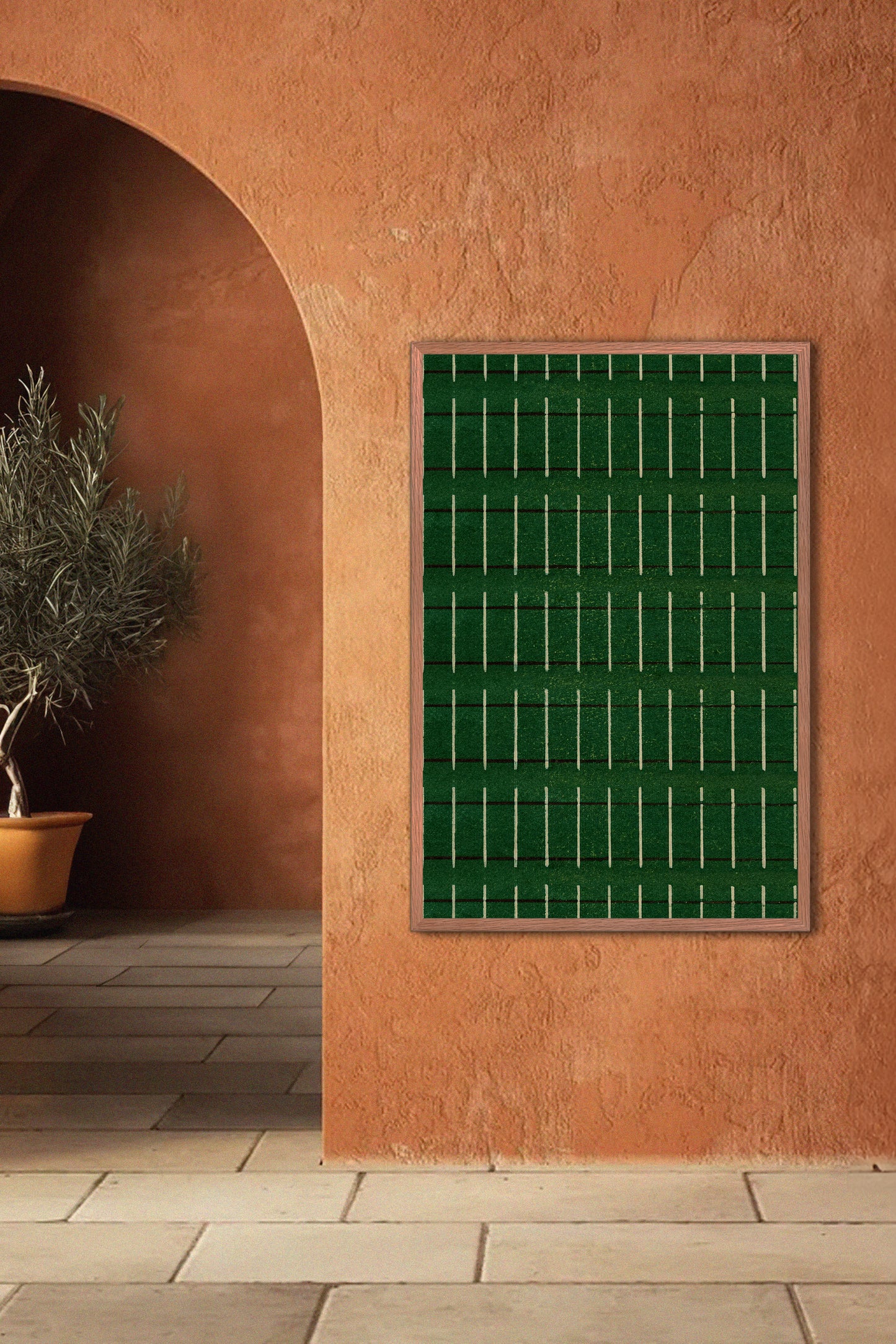 Green and White Pinstripes Japanese Edo Era Vintage Textile Print – Japanese Wall Art