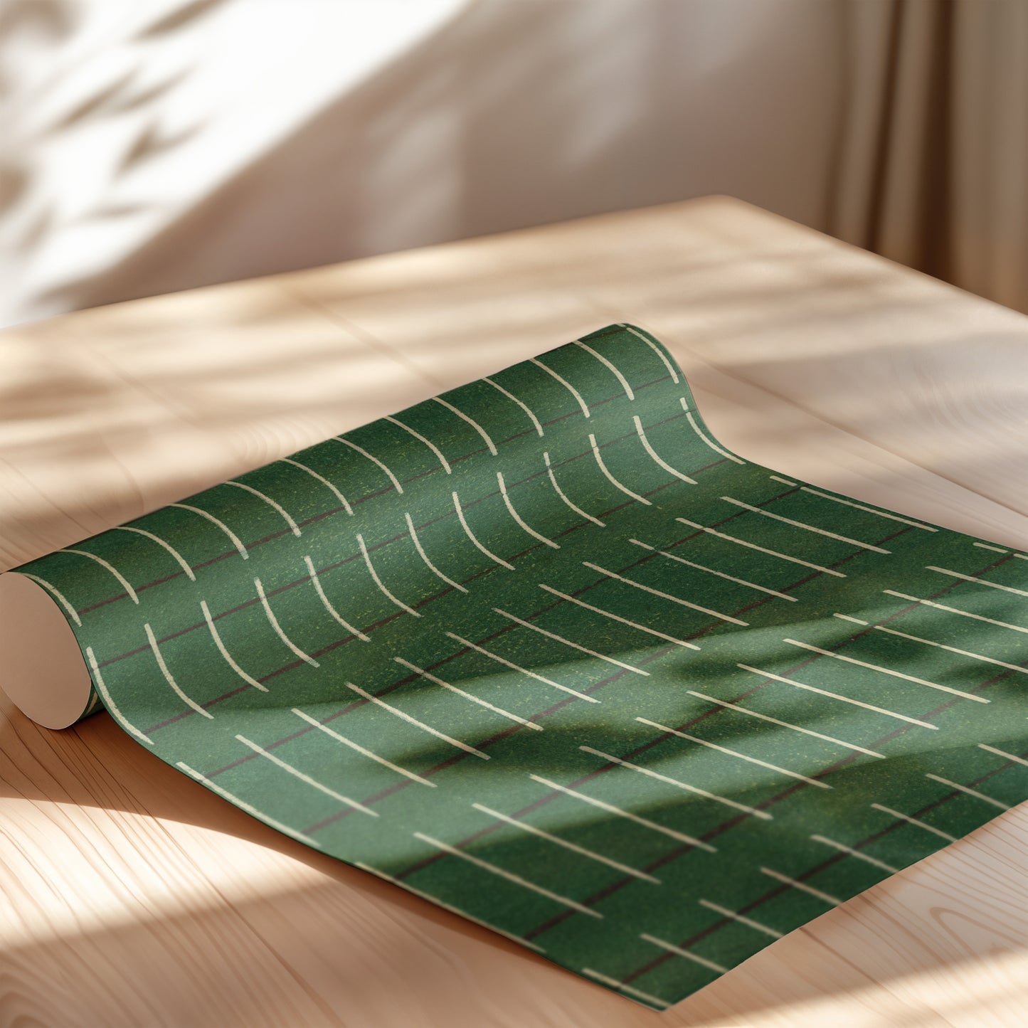 Green and White Pinstripes Japanese Edo Era Vintage Textile Print – Japanese Wall Art
