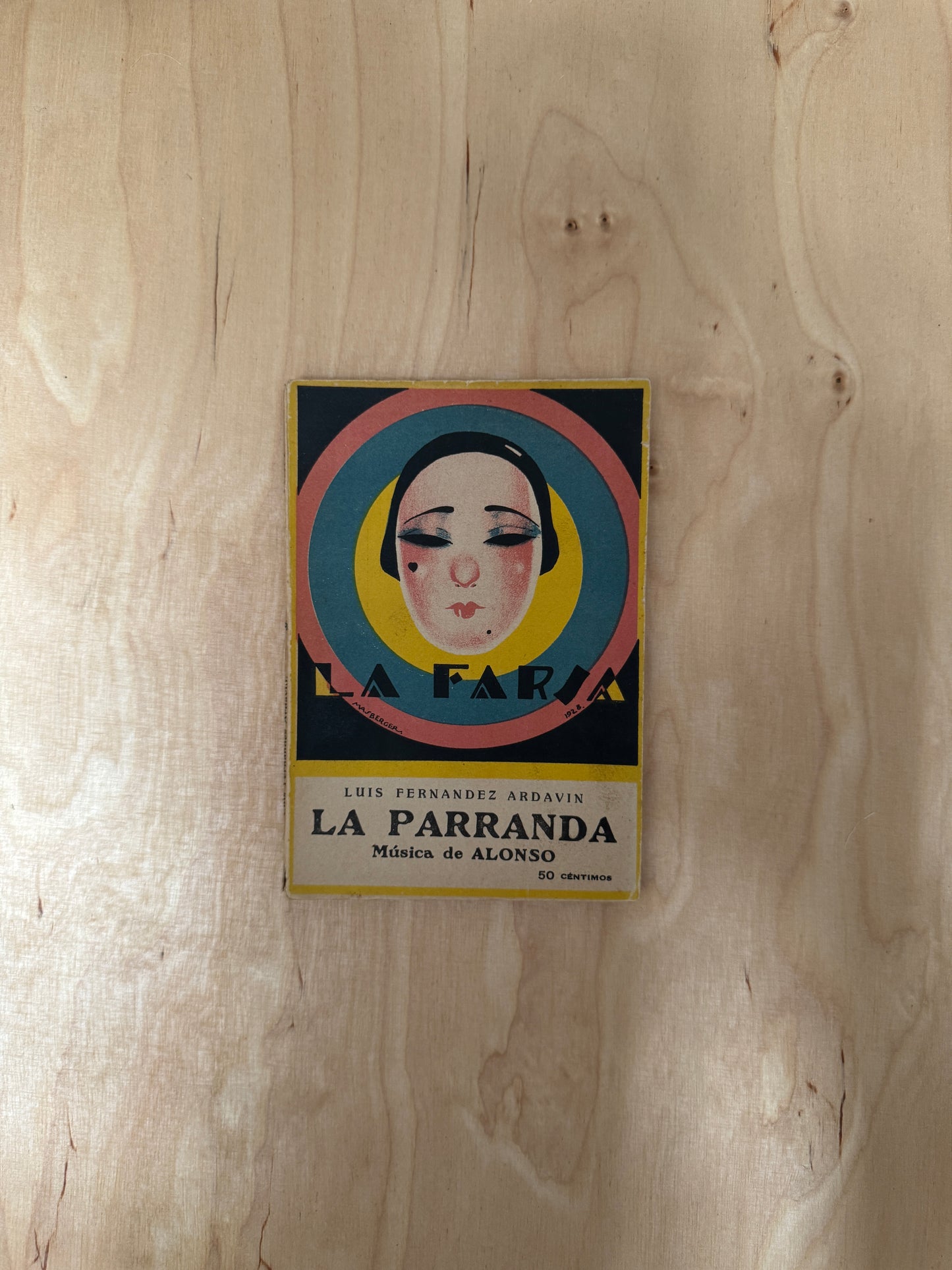 Vintage 1928 Spanish Zarzuela La Farsa 'La Parranda'