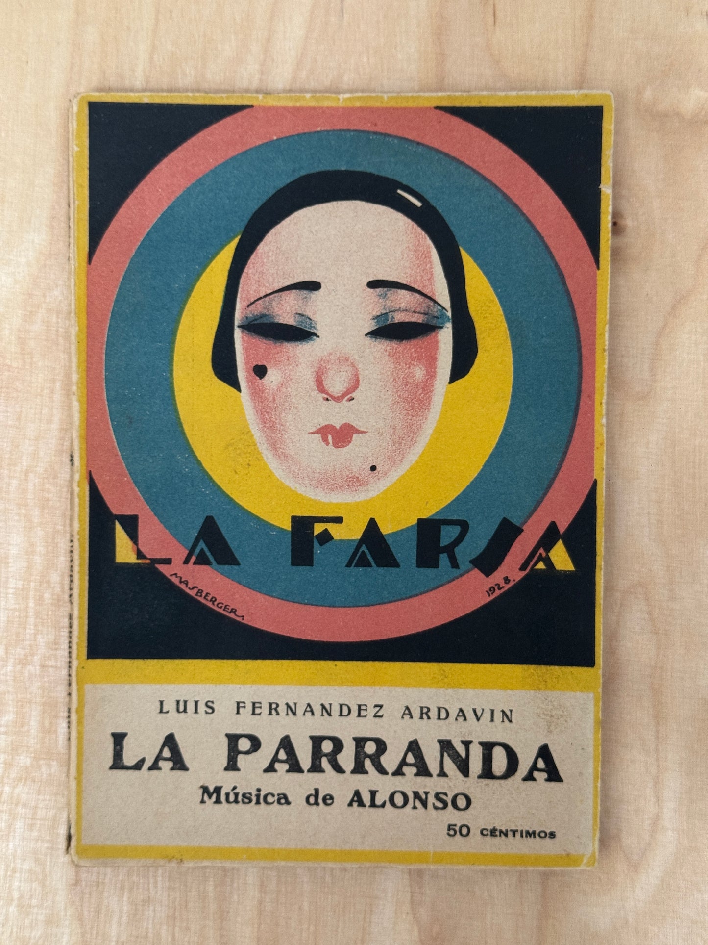 Vintage 1928 Spanish Zarzuela La Farsa 'La Parranda'