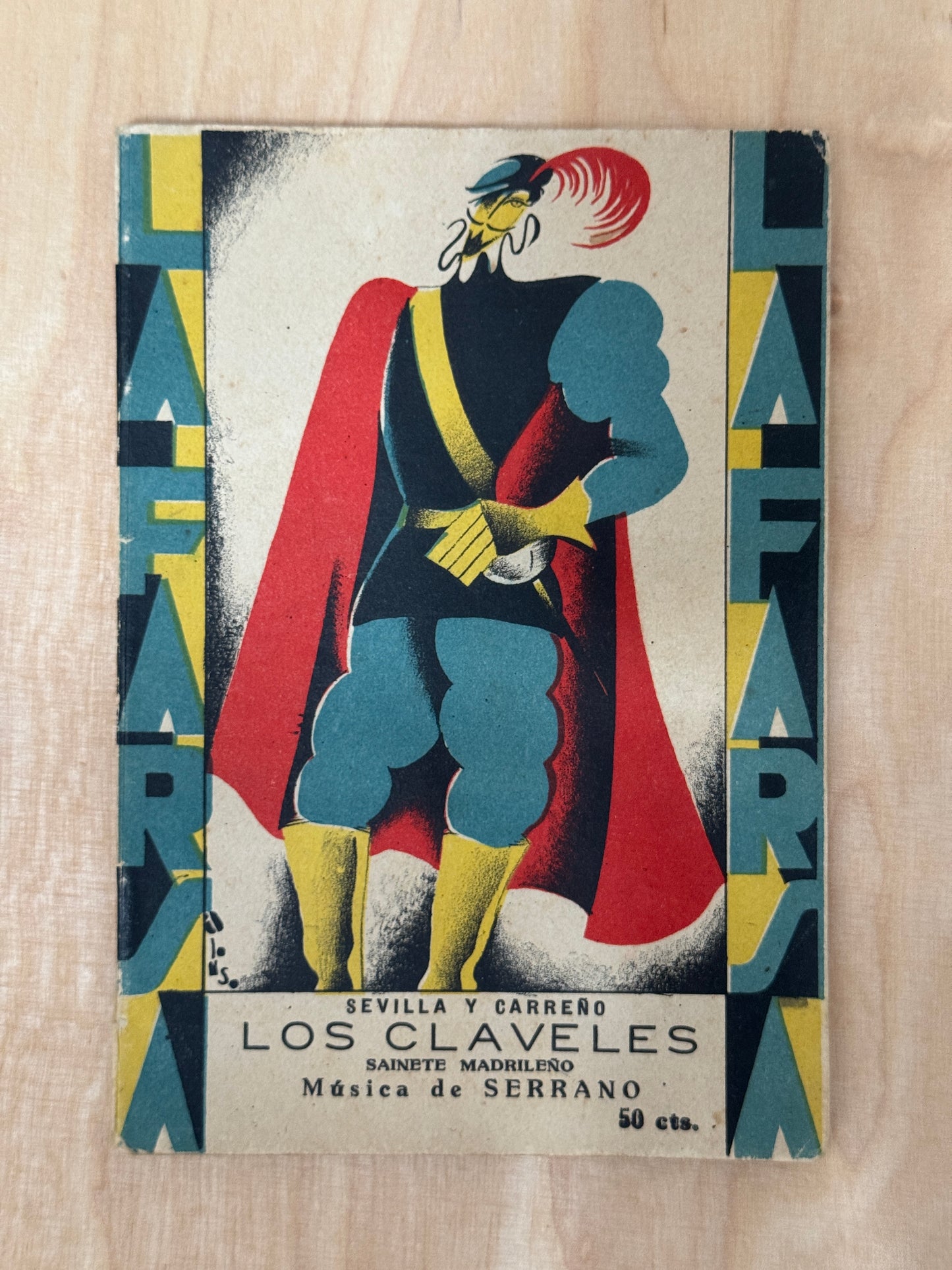 Vintage 1929 Spanish Zarzuela La Farsa 'Los Claveles'