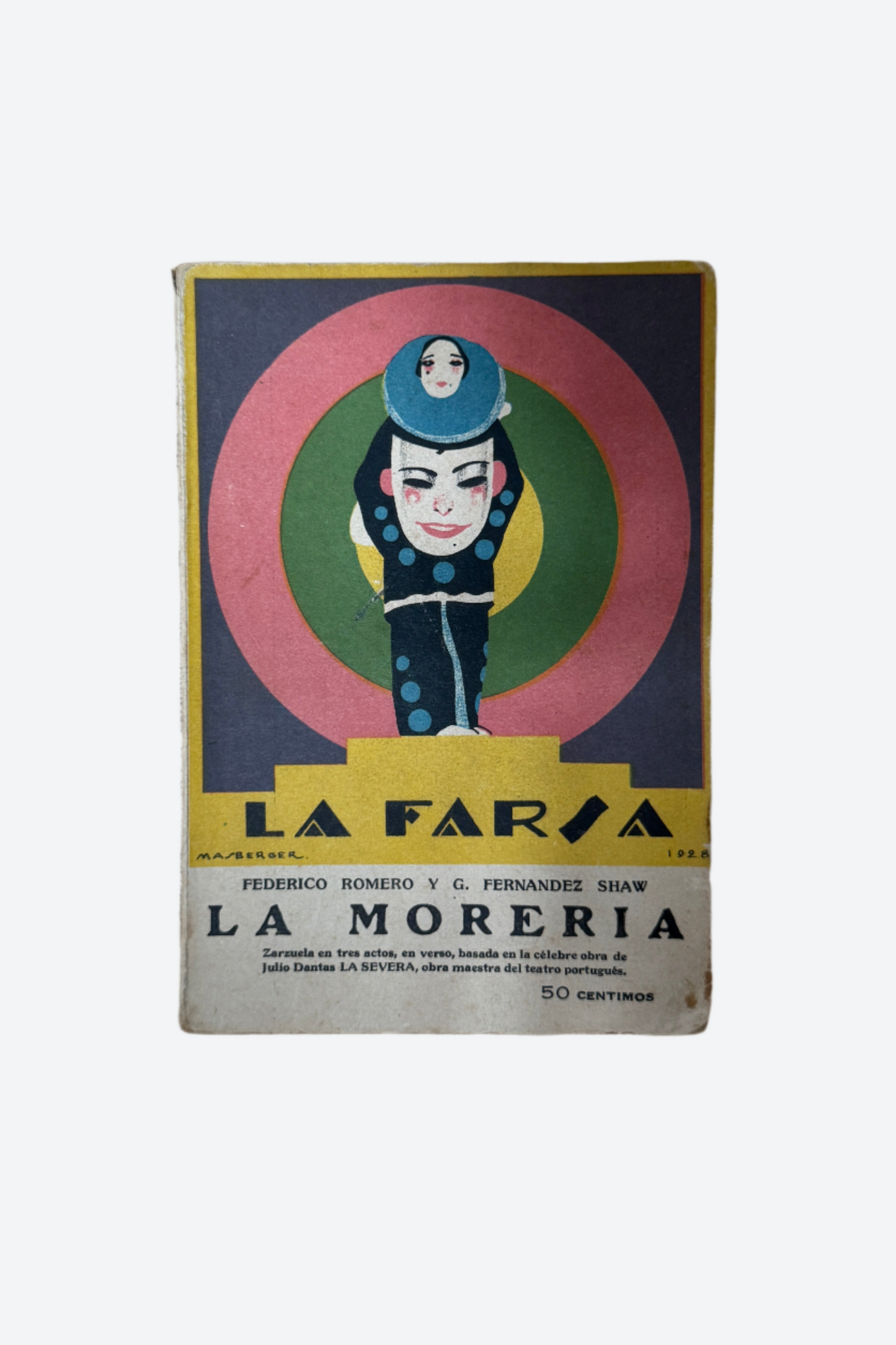 Vintage 1928 Spanish Zarzuela La Farsa 'La Moreria'