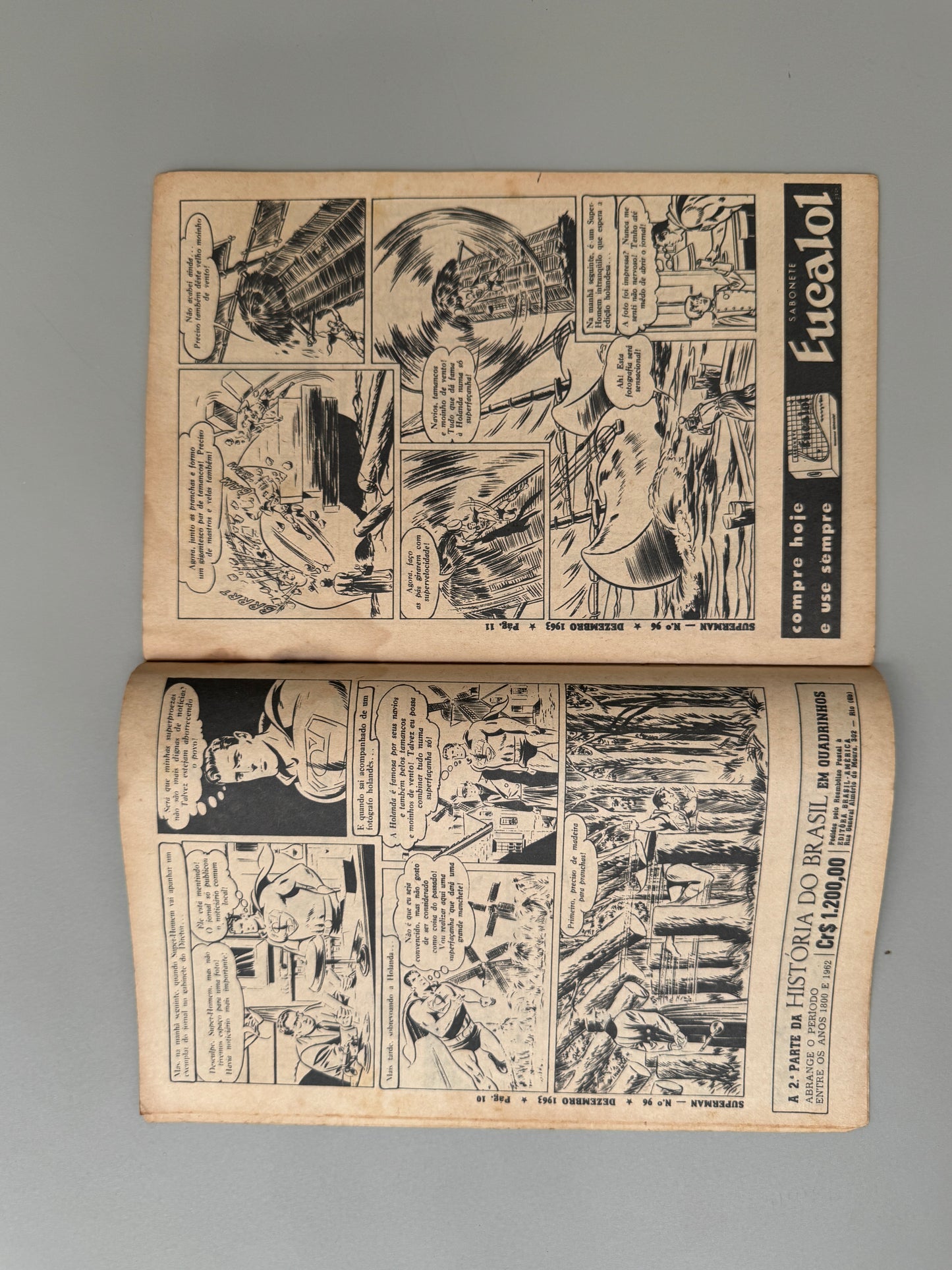 Vintage 1963 Brazilian Portuguese Comic Book Superman No. 96 Series 1