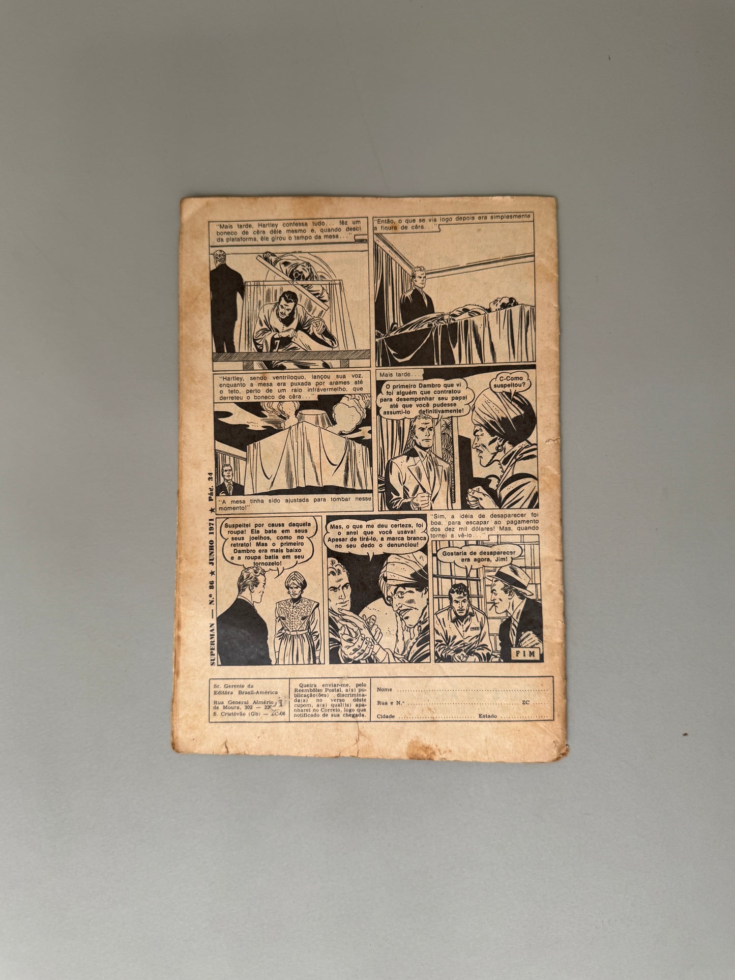 Vintage 1977 Brazilian Portuguese Comic Book Superman No. 86 Series 3