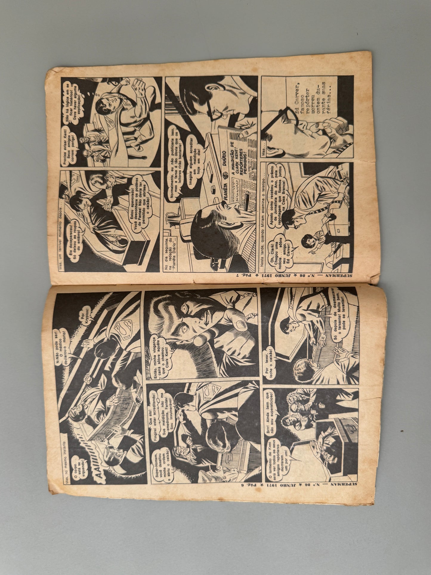 Vintage 1977 Brazilian Portuguese Comic Book Superman No. 86 Series 3