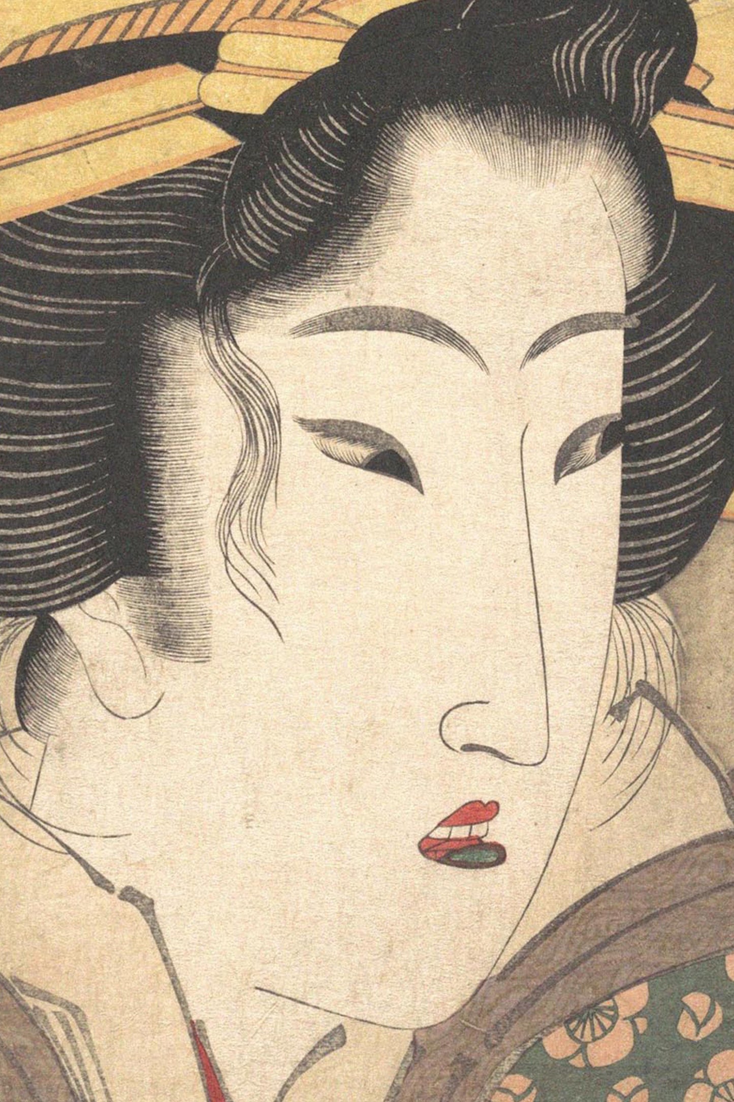 Vintage Japanese Edo Era "Head of Beauty" Art Print