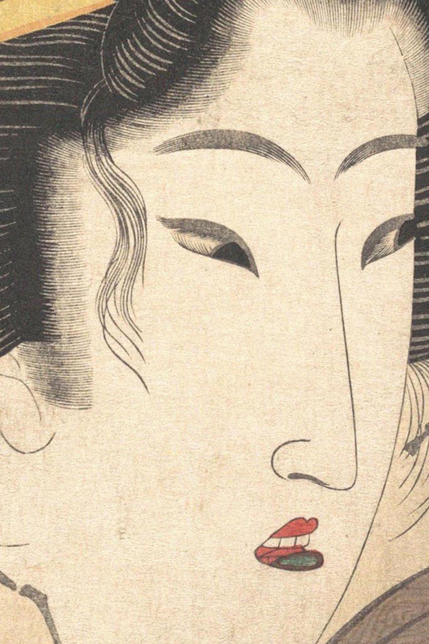 Vintage Japanese Edo Era "Head of Beauty" Art Print