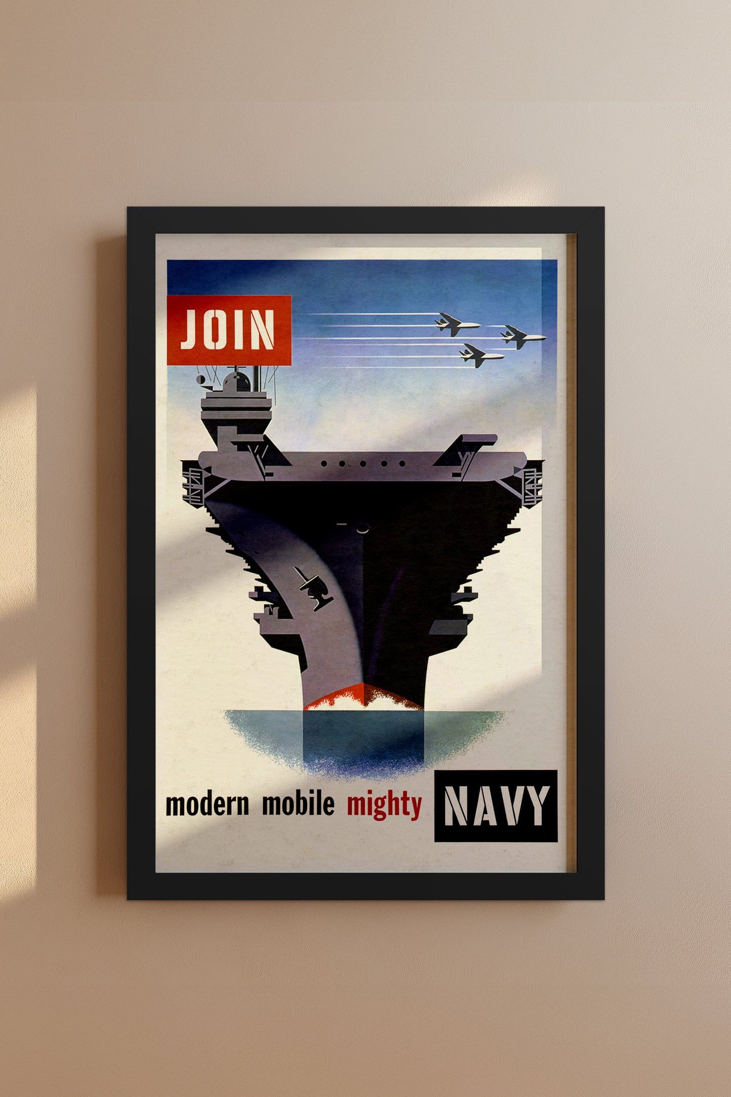 Join the Modern Mobile Navy Vintage 1950s Poster