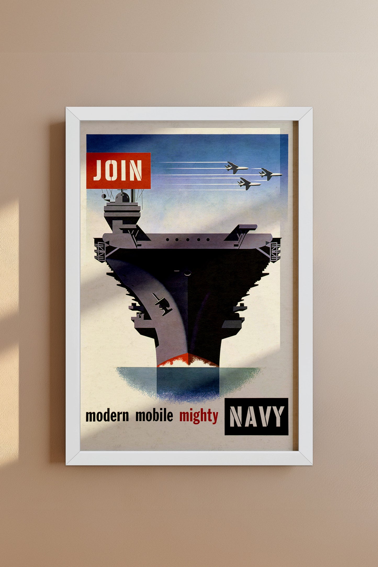 Join the Modern Mobile Navy Vintage 1950s Poster