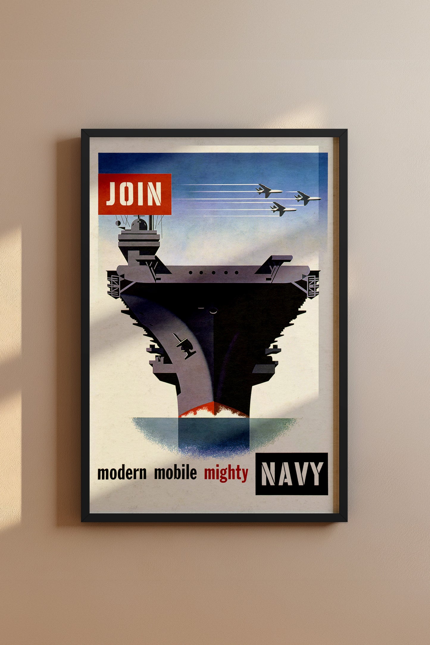 Join the Modern Mobile Navy Vintage 1950s Poster