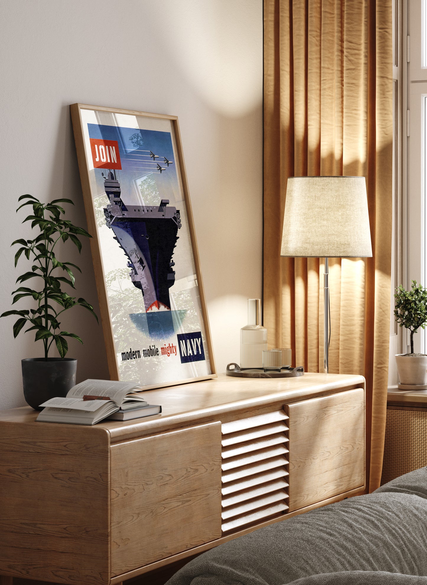 Join the Modern Mobile Navy Vintage 1950s Poster