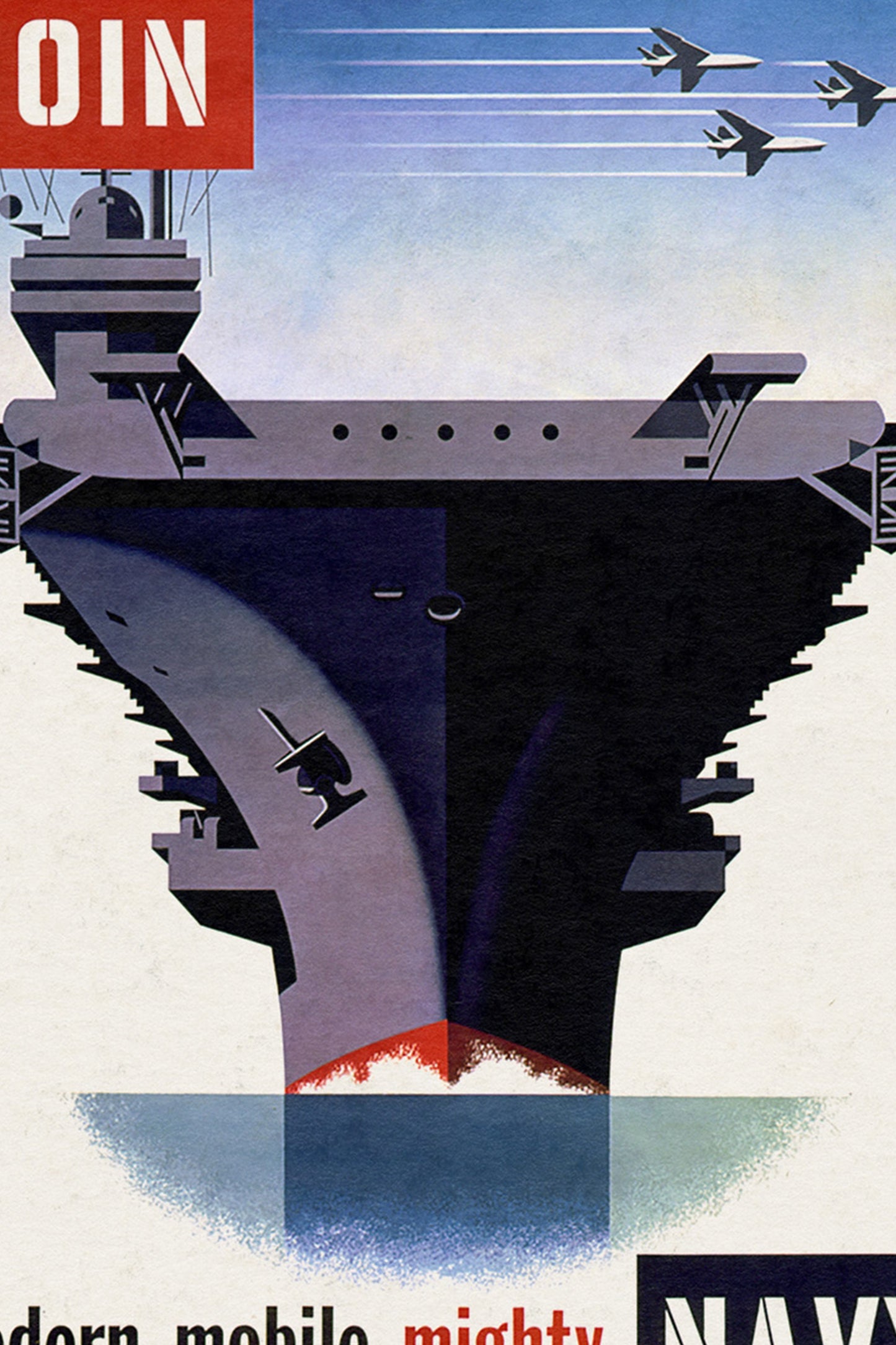 Join the Modern Mobile Navy Vintage 1950s Poster