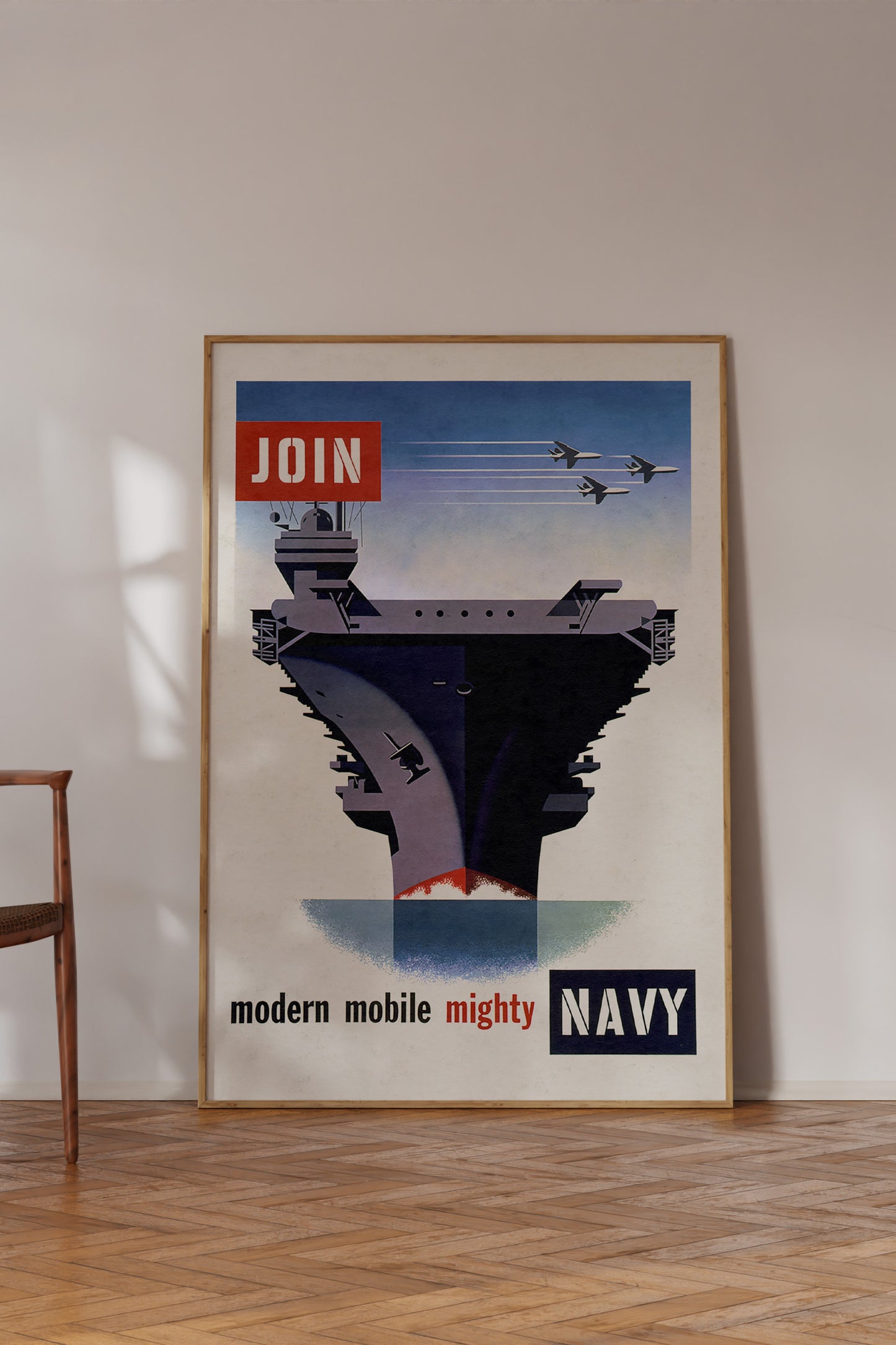 Join the Modern Mobile Navy Vintage 1950s Poster