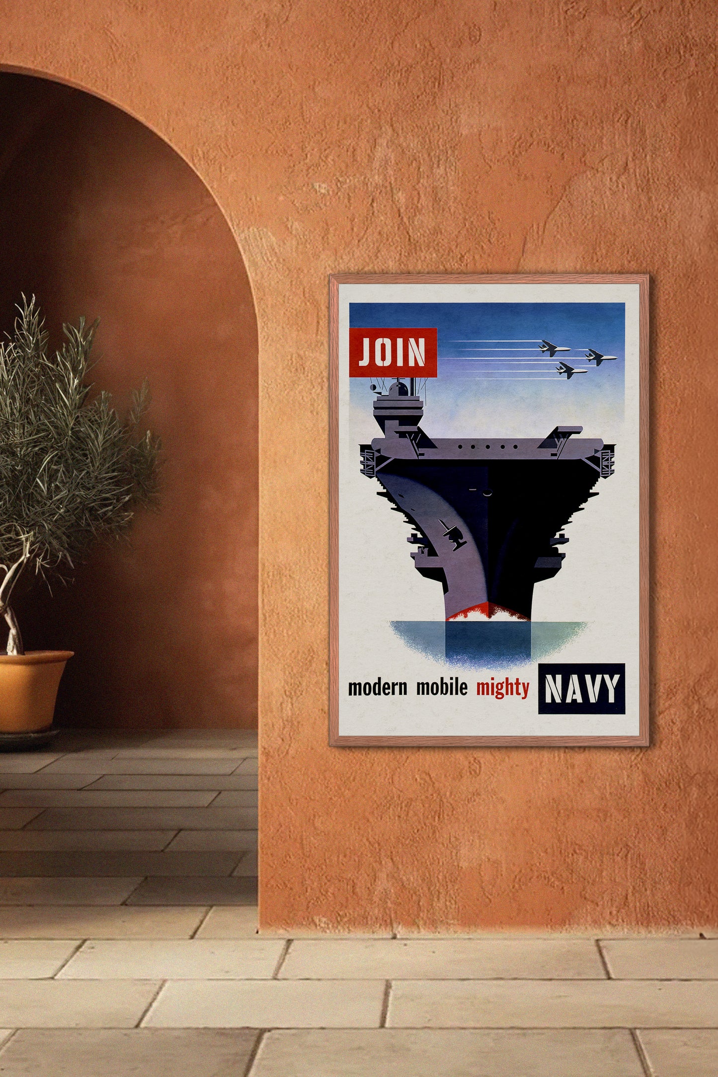 Join the Modern Mobile Navy Vintage 1950s Poster