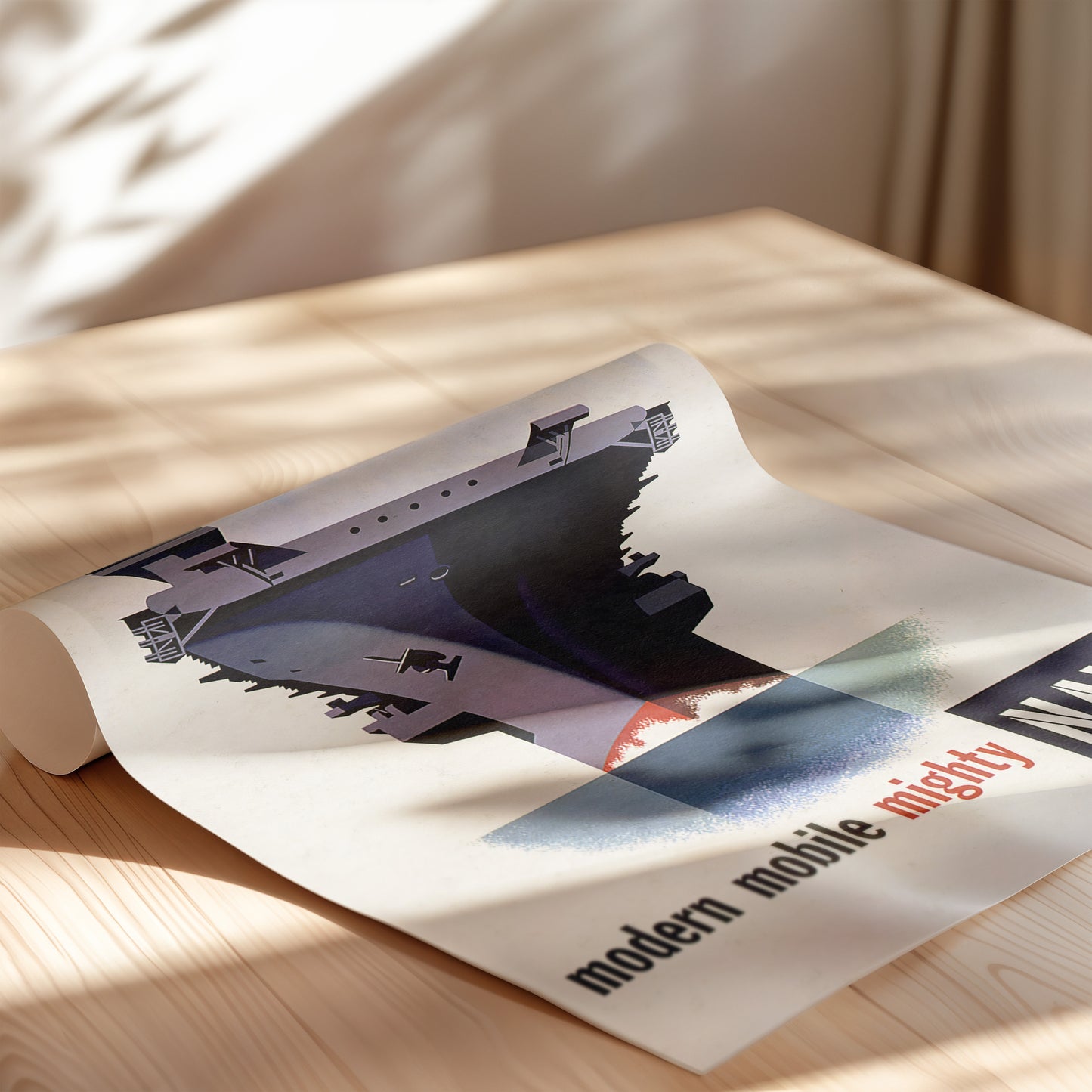 Join the Modern Mobile Navy Vintage 1950s Poster