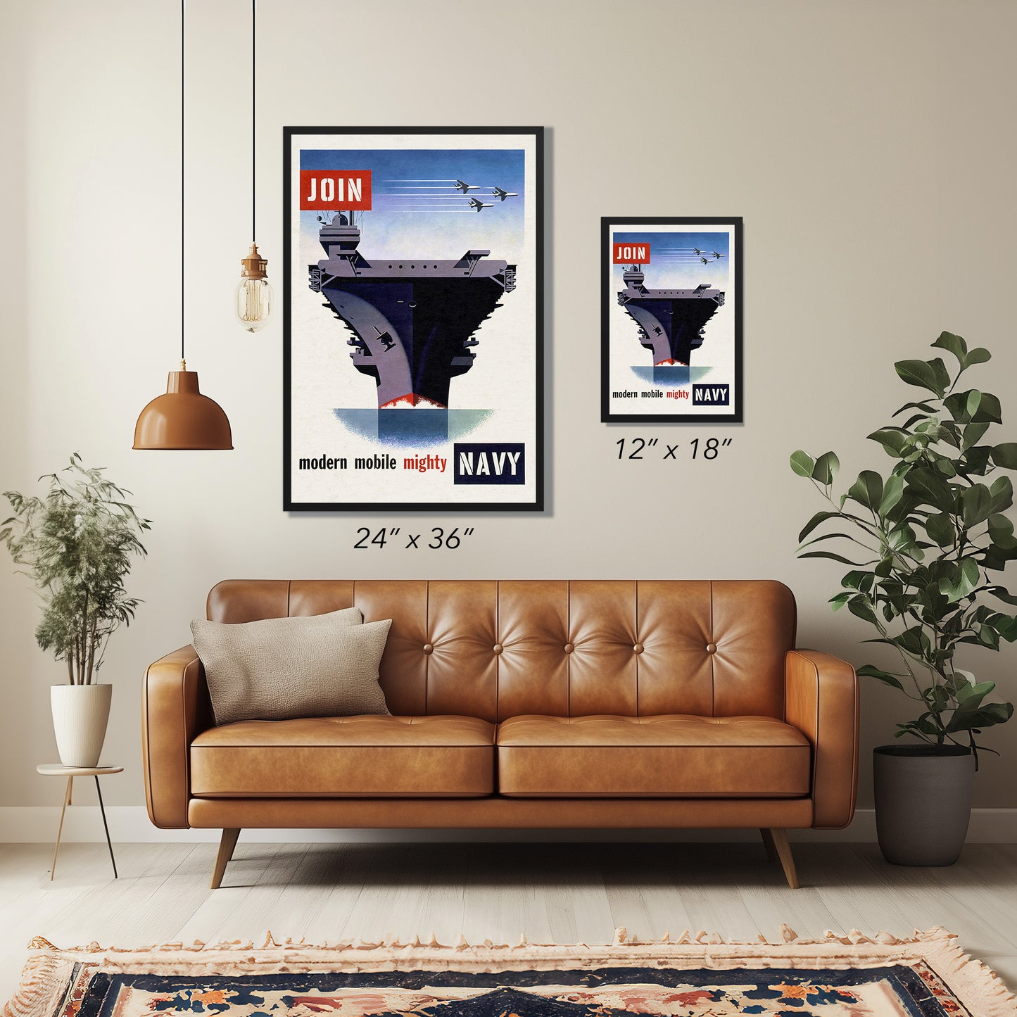 Join the Modern Mobile Navy Vintage 1950s Poster