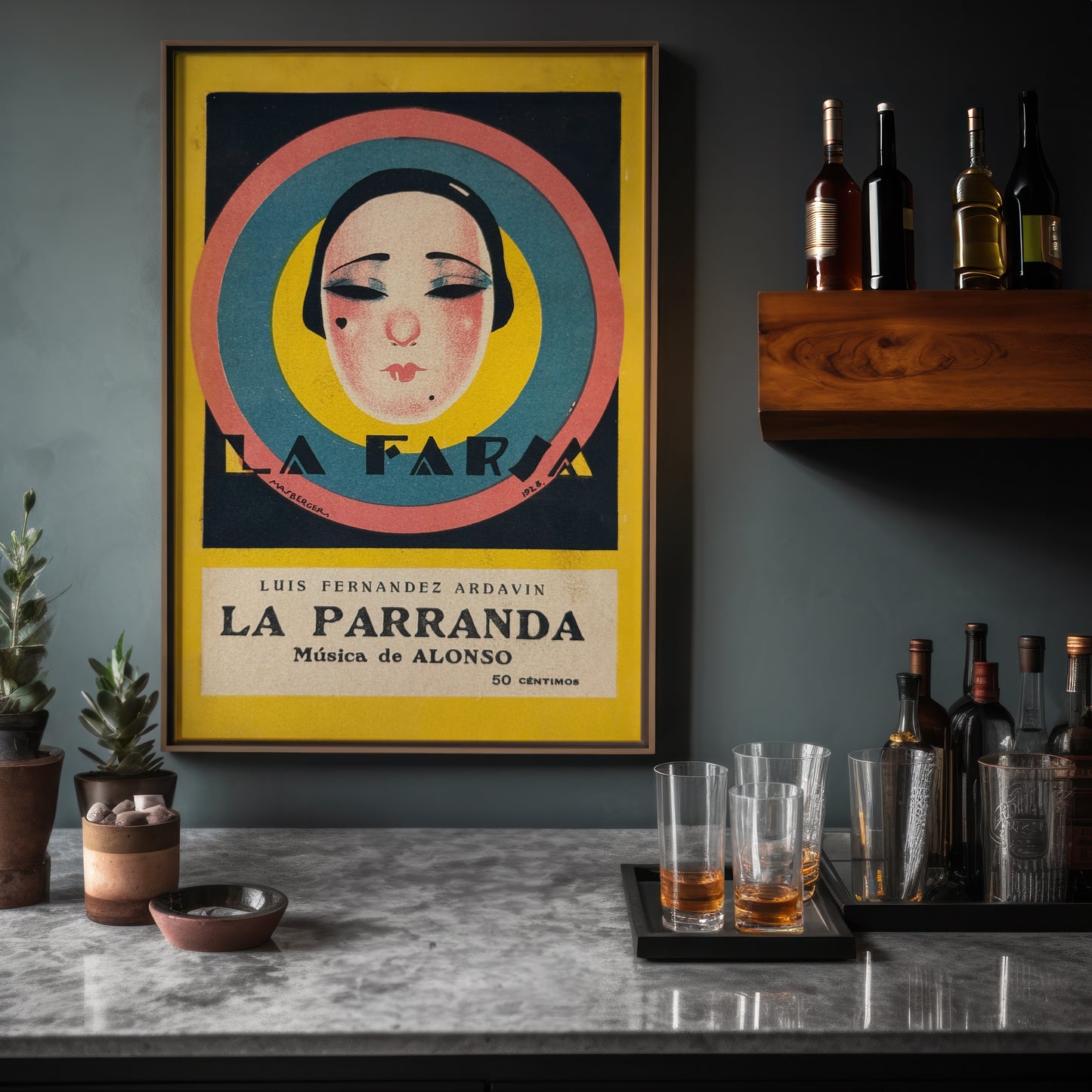 La Farsa - La Parranda 1920's Spanish Art Deco Vintage Poster Print