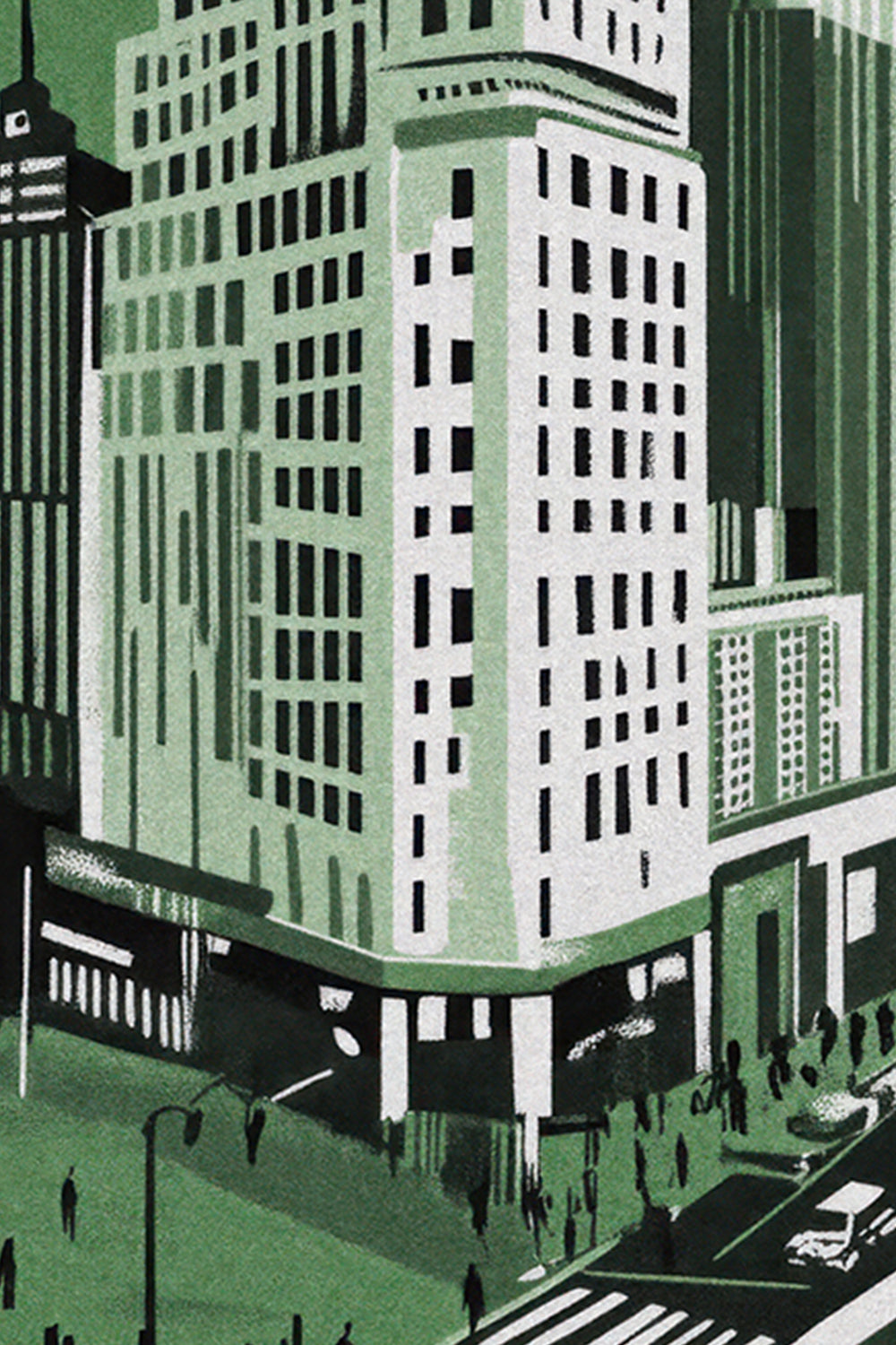 New York City Mid-Century Vintage Style Poster in Green