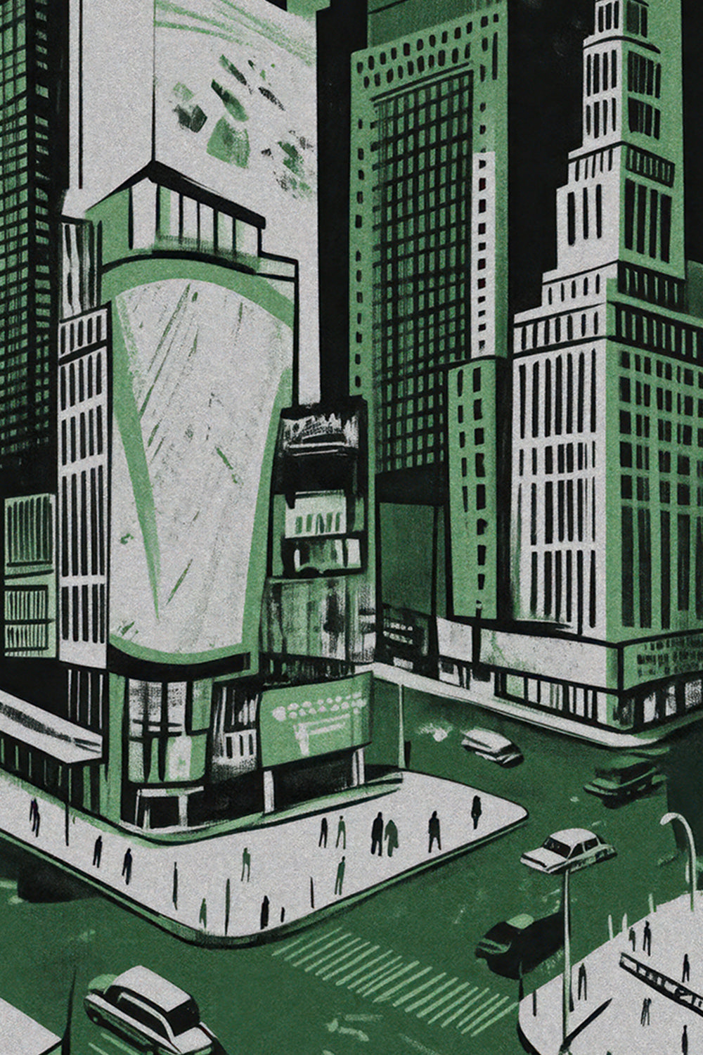 New York City Mid-Century Vintage Style Poster No. 2 in Green