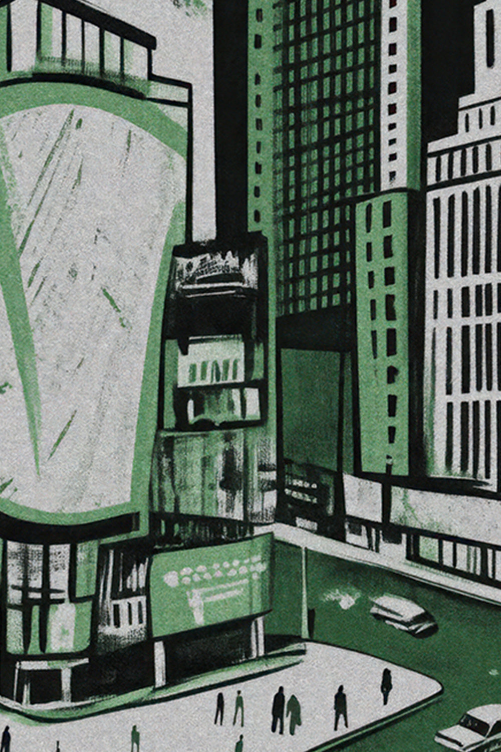 New York City Mid-Century Vintage Style Poster No. 2 in Green