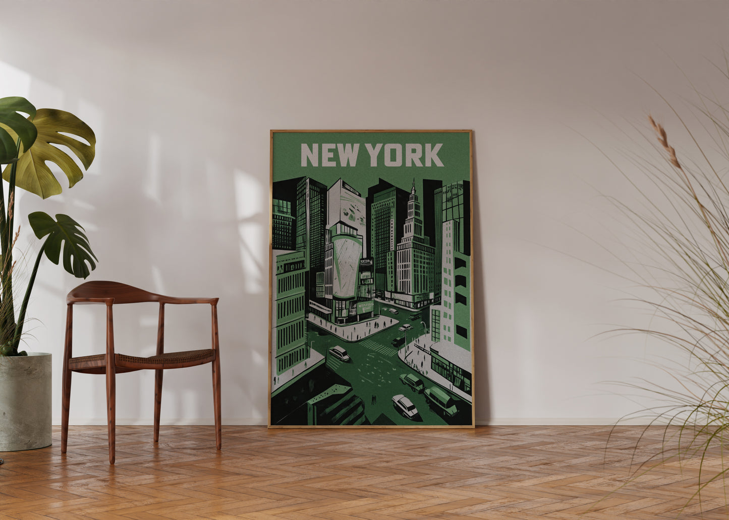 New York City Mid-Century Vintage Style Poster No. 2 in Green