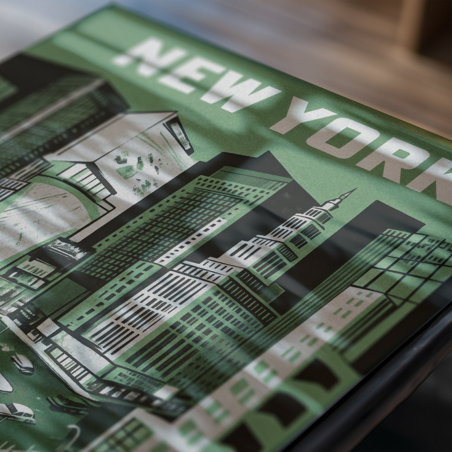 New York City Mid-Century Vintage Style Poster No. 2 in Green