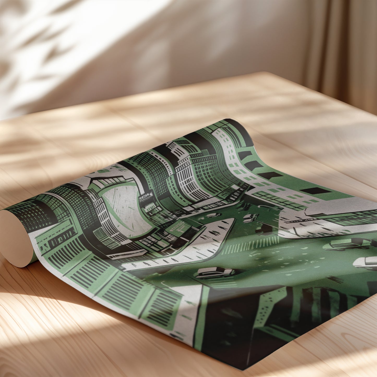 New York City Mid-Century Vintage Style Poster No. 2 in Green