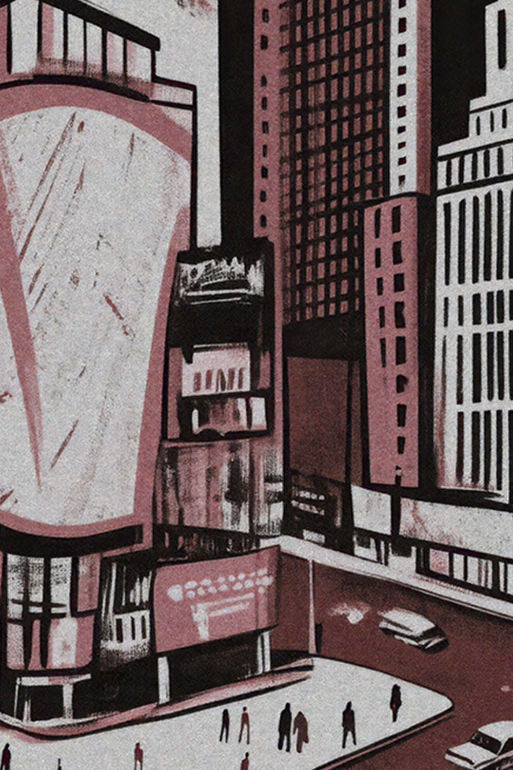 New York City Mid-Century Vintage Style Poster No. 2 in Red