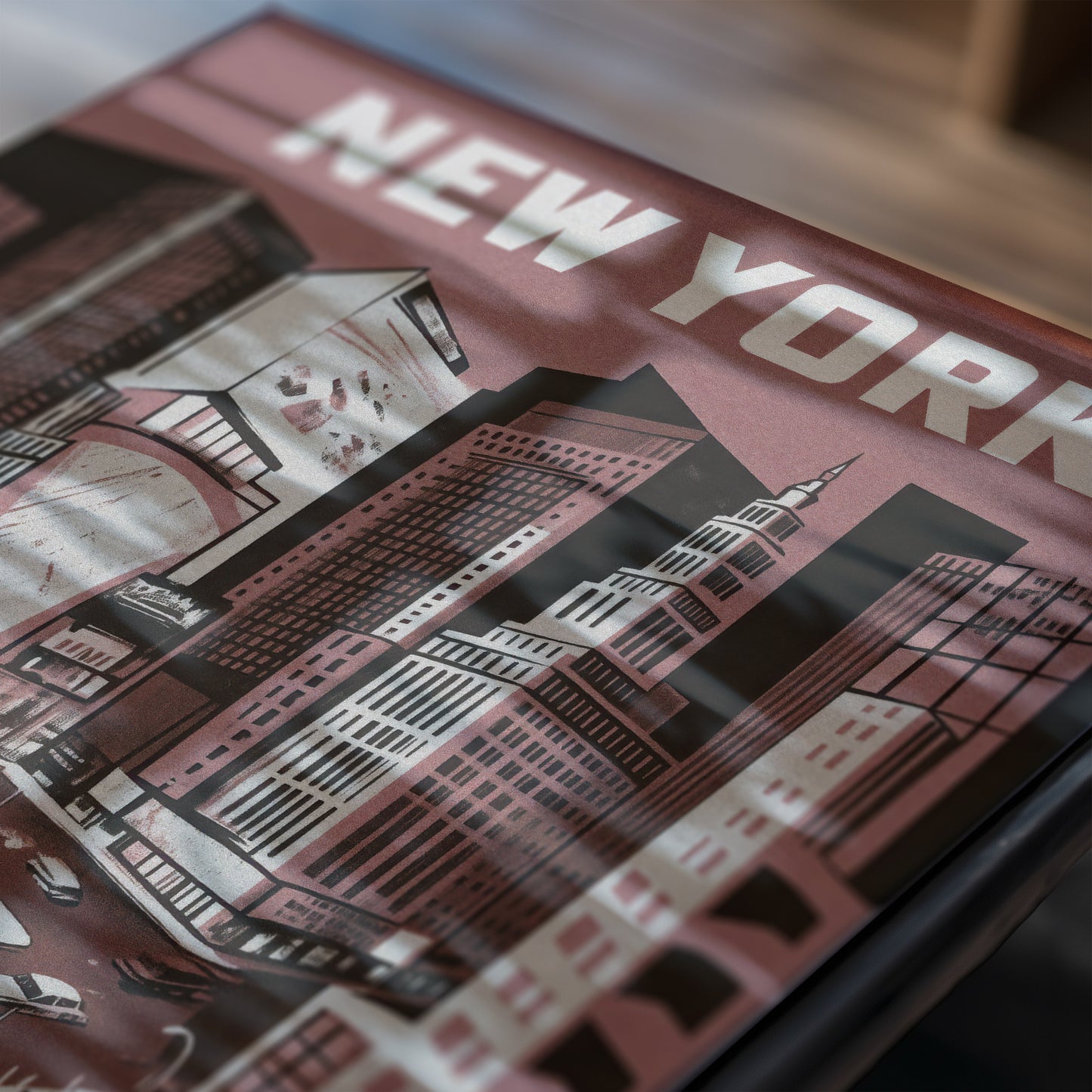 New York City Mid-Century Vintage Style Poster No. 2 in Red