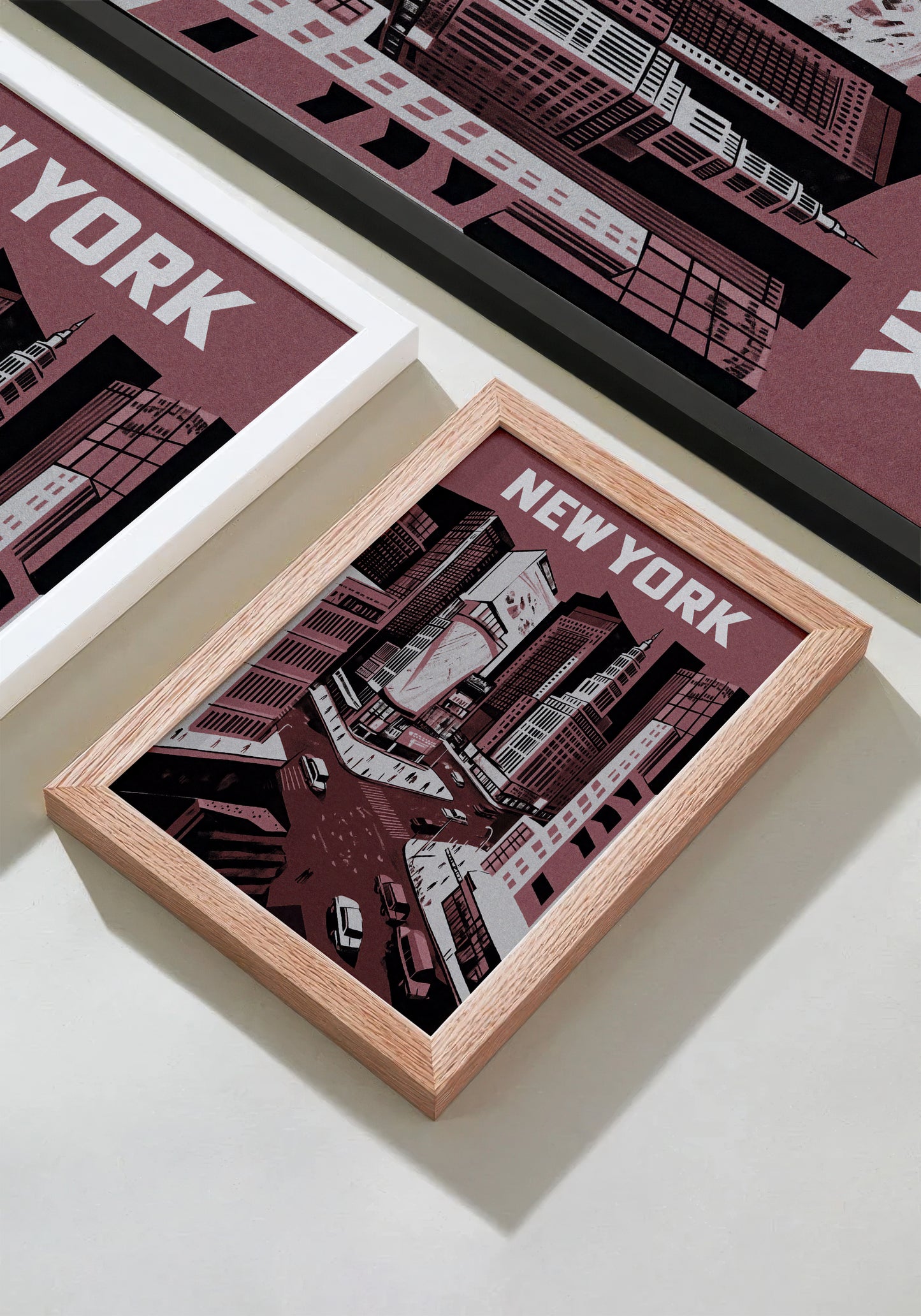 New York City Mid-Century Vintage Style Poster No. 2 in Red
