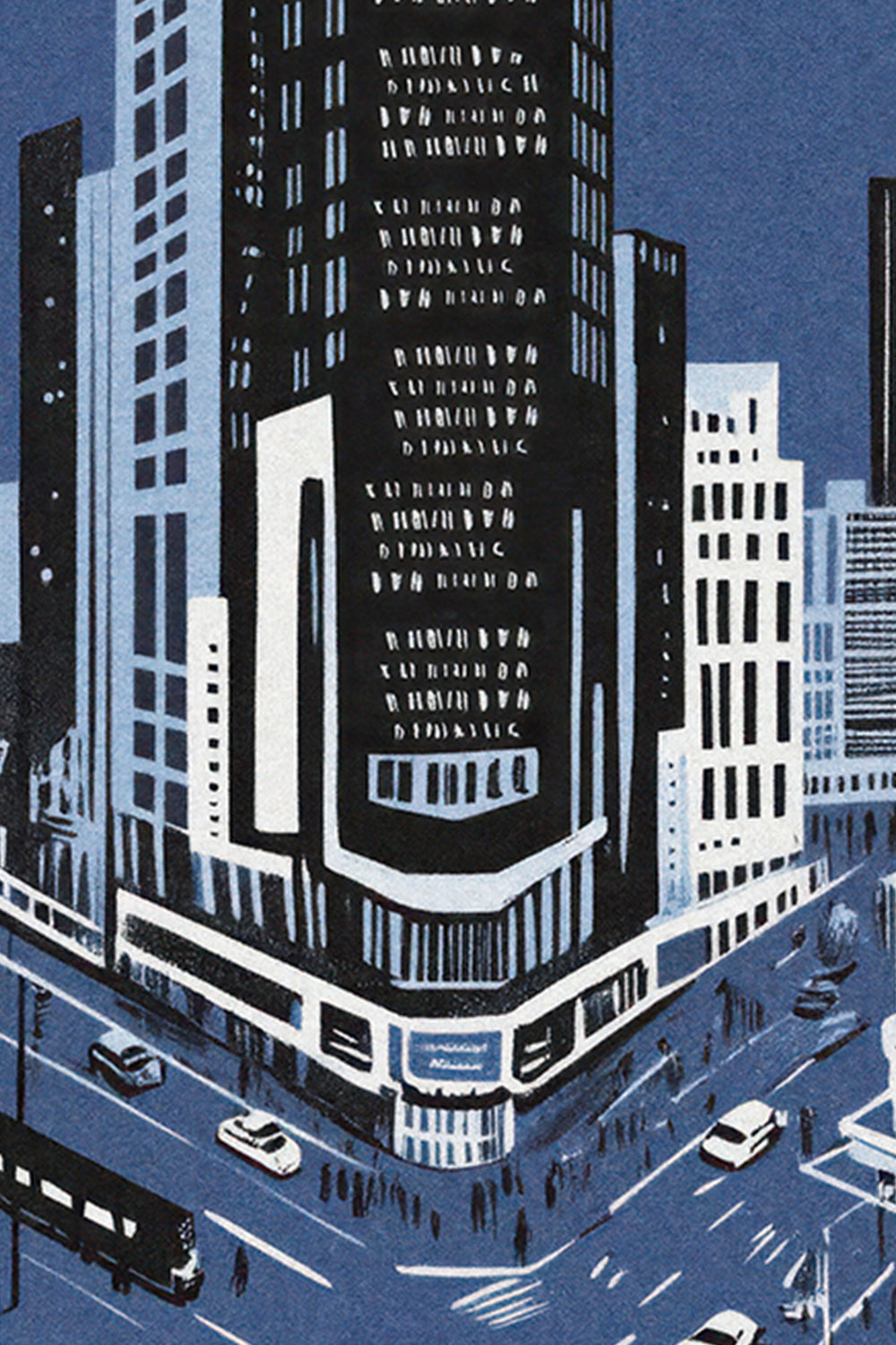 New York City Mid-Century Vintage Style Poster No. 3 in Blue
