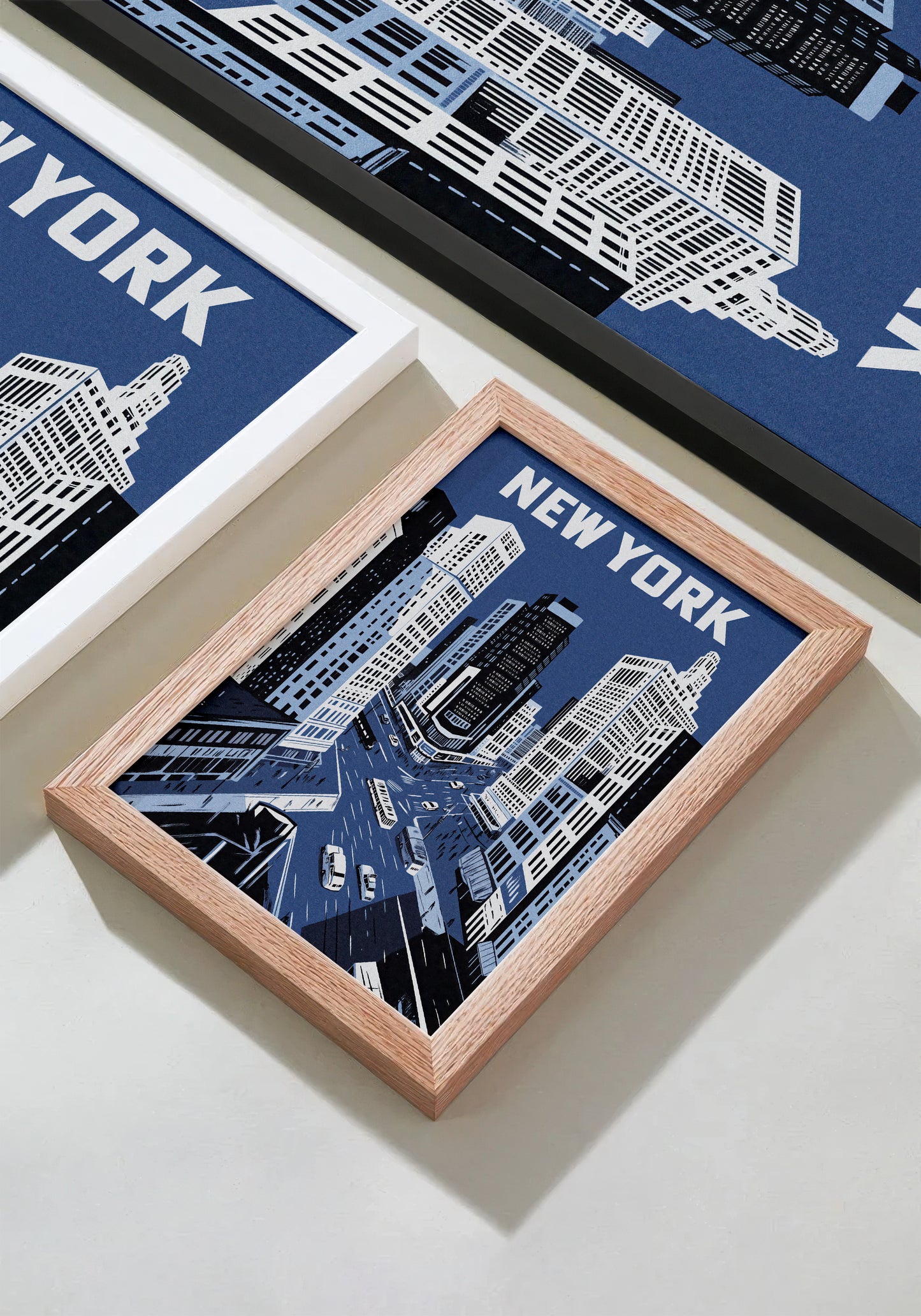 New York City Mid-Century Vintage Style Poster No. 3 in Blue