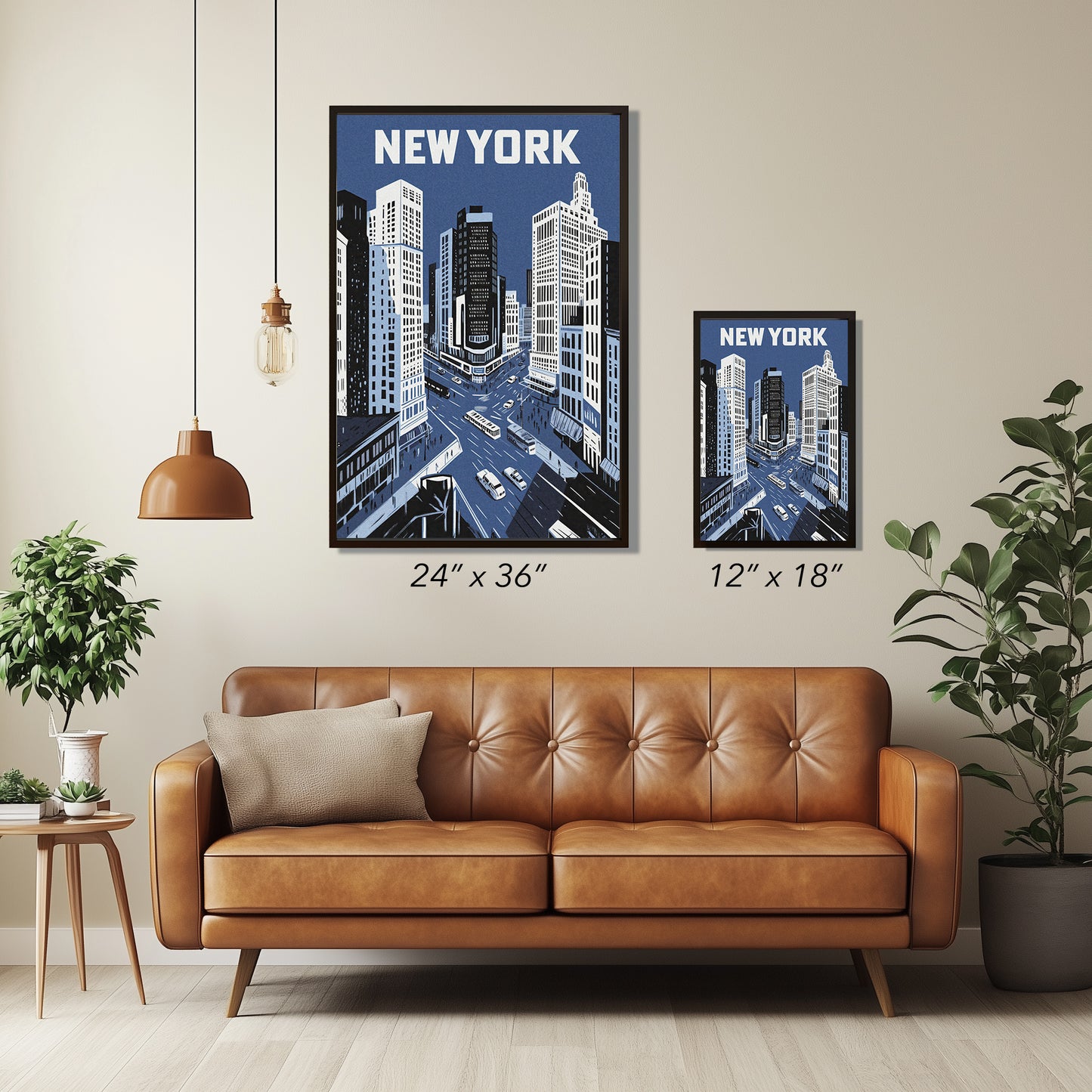 New York City Mid-Century Vintage Style Poster No. 3 in Blue