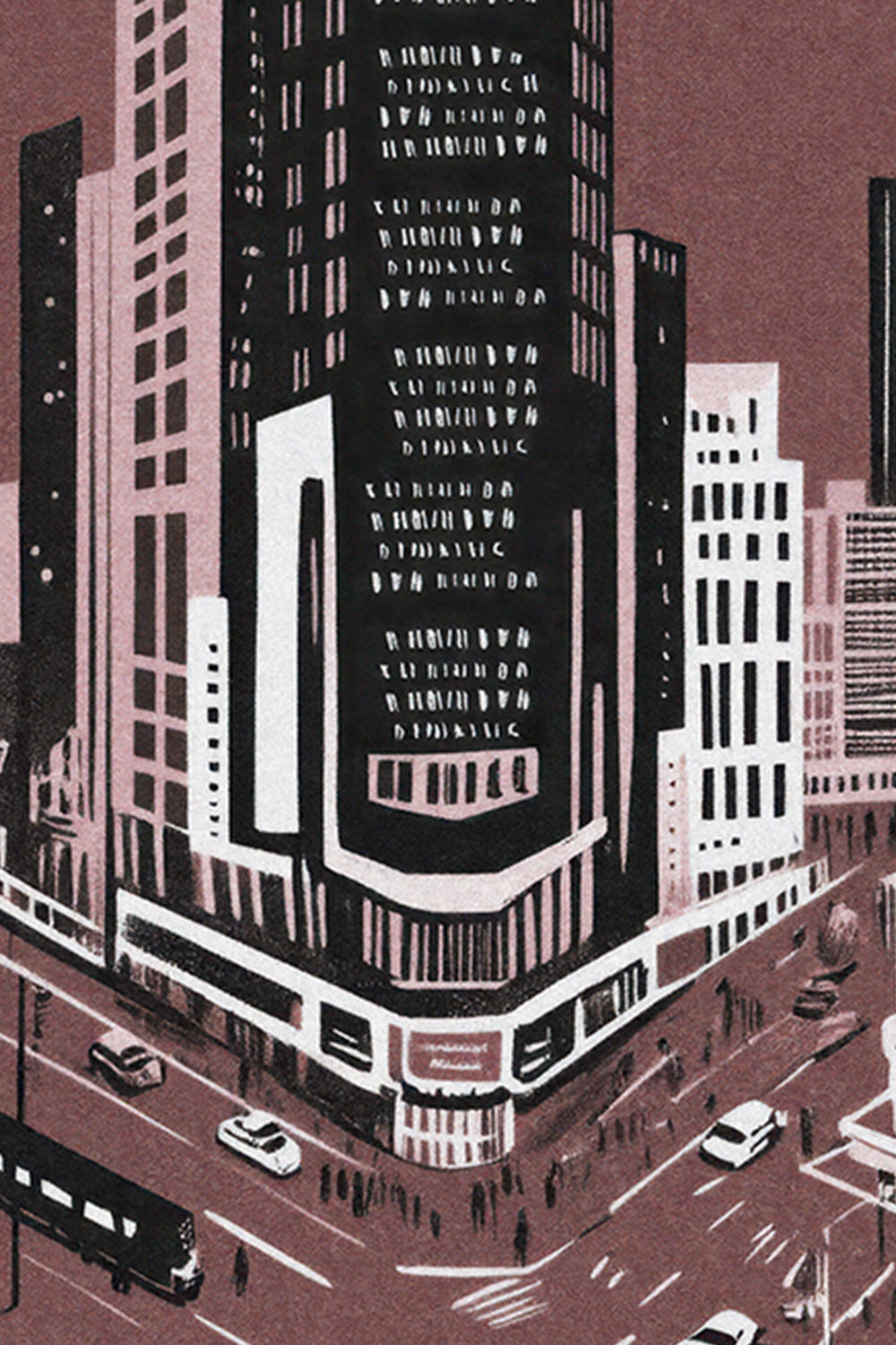 New York City Mid-Century Vintage Style Poster No. 3 in Red