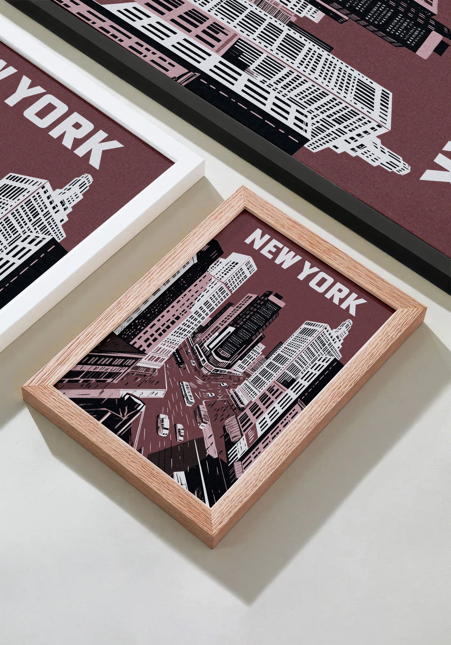 New York City Mid-Century Vintage Style Poster No. 3 in Red