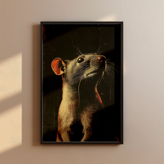 Vintage Rat Wall Art Print - 1920's Italian Poster Style