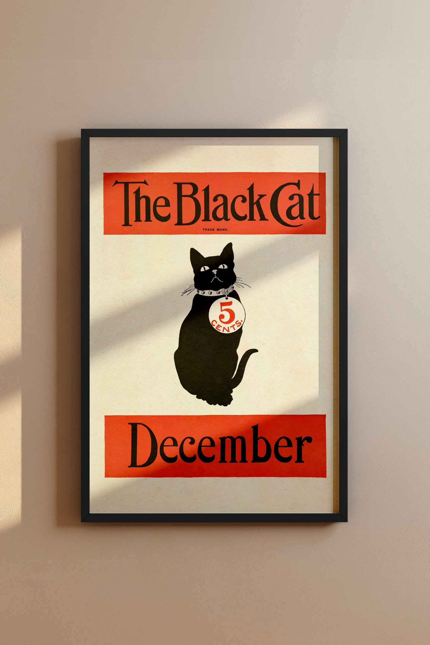 The Black Cat December Cover – 1904 Art Nouveau Magazine Illustration Vintage Print